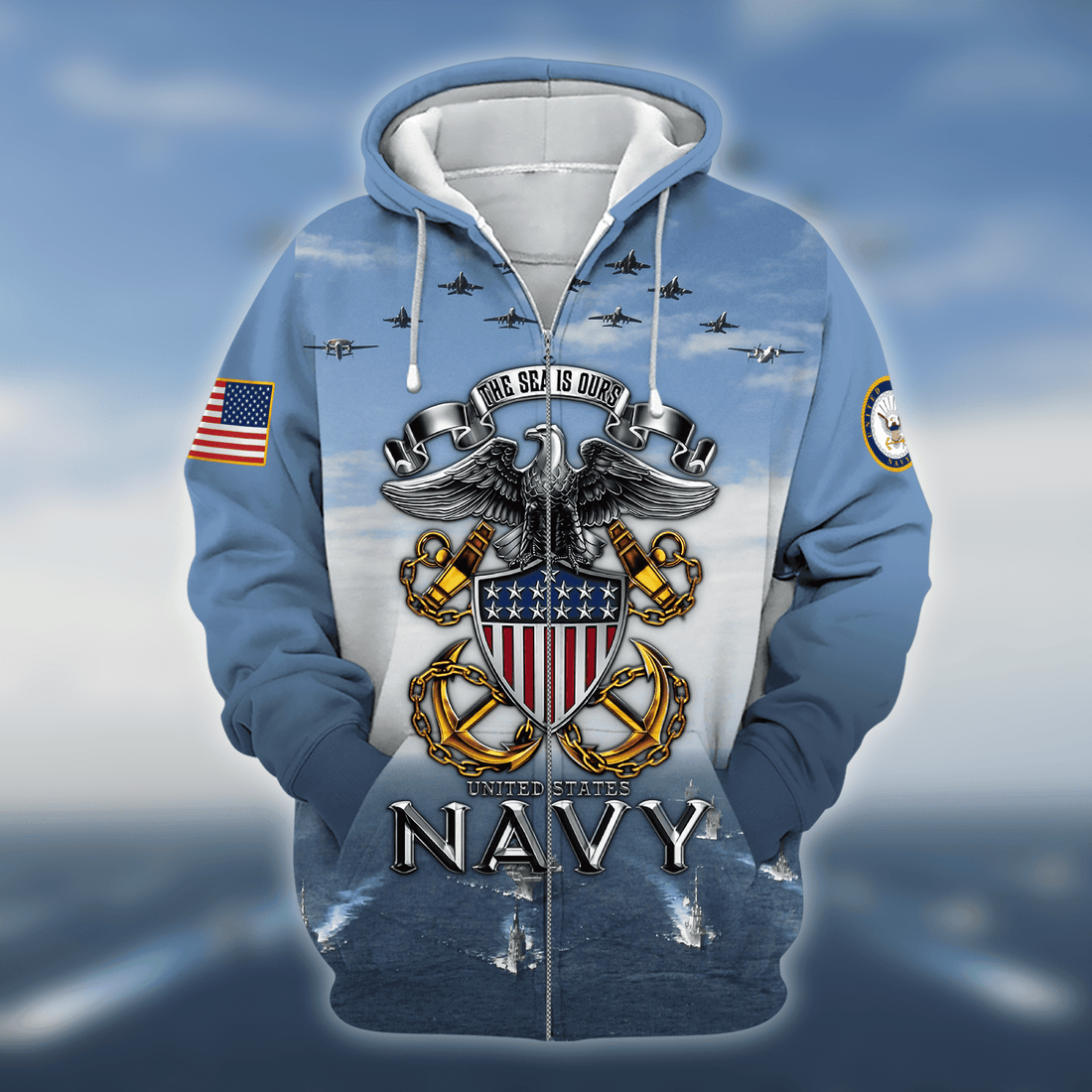 Unique U.S Navy Veteran Zip Hoodie PVC161102