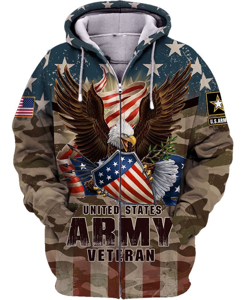 Premium Multiple US Military Services Veteran Zip Hoodie PVC221111