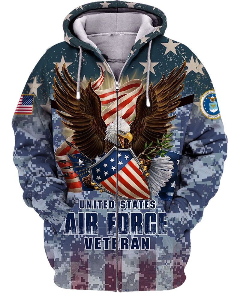 Premium Multiple US Military Services Veteran Zip Hoodie PVC221111