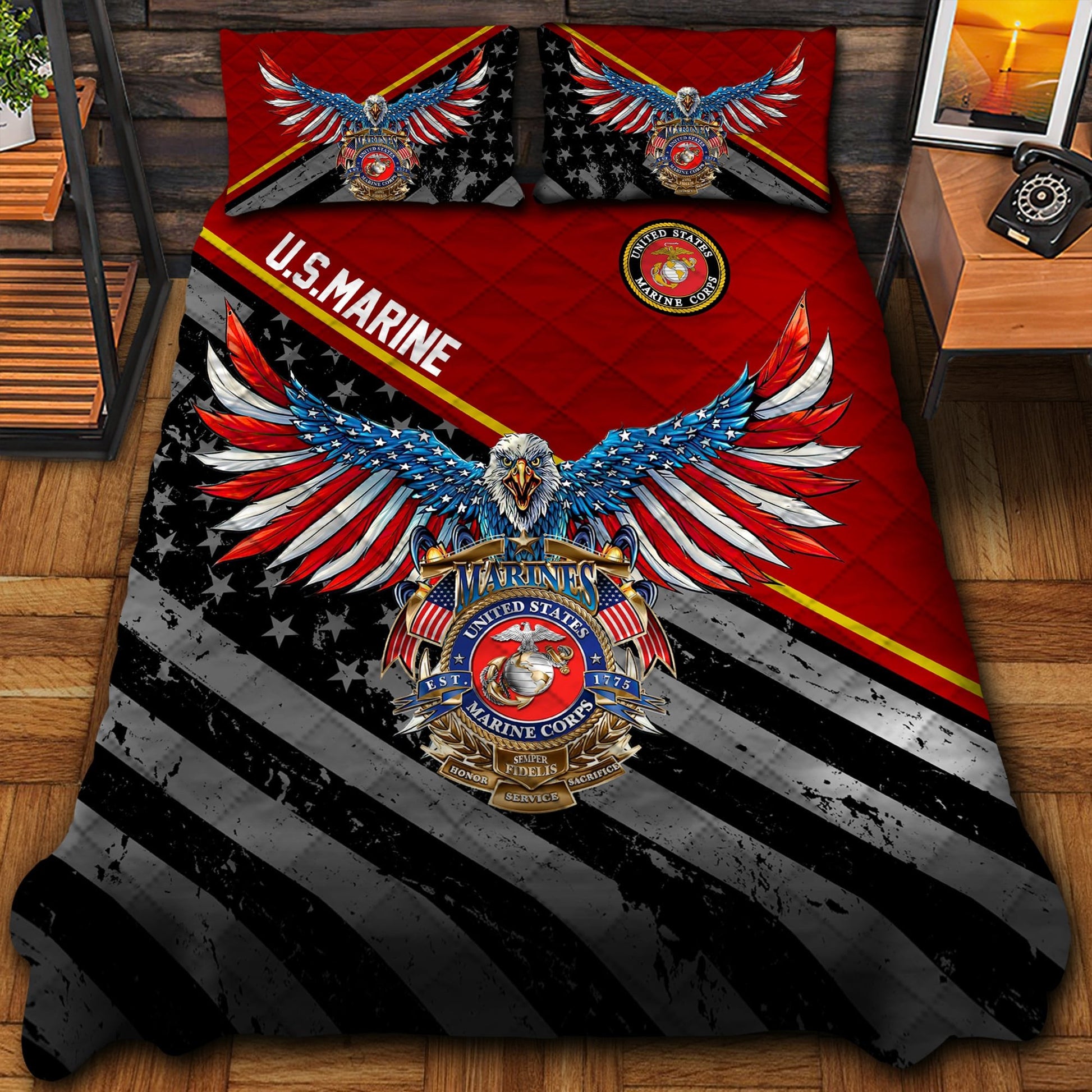 Premium Multiple US Military Services Veteran Bedding Set PVC241102