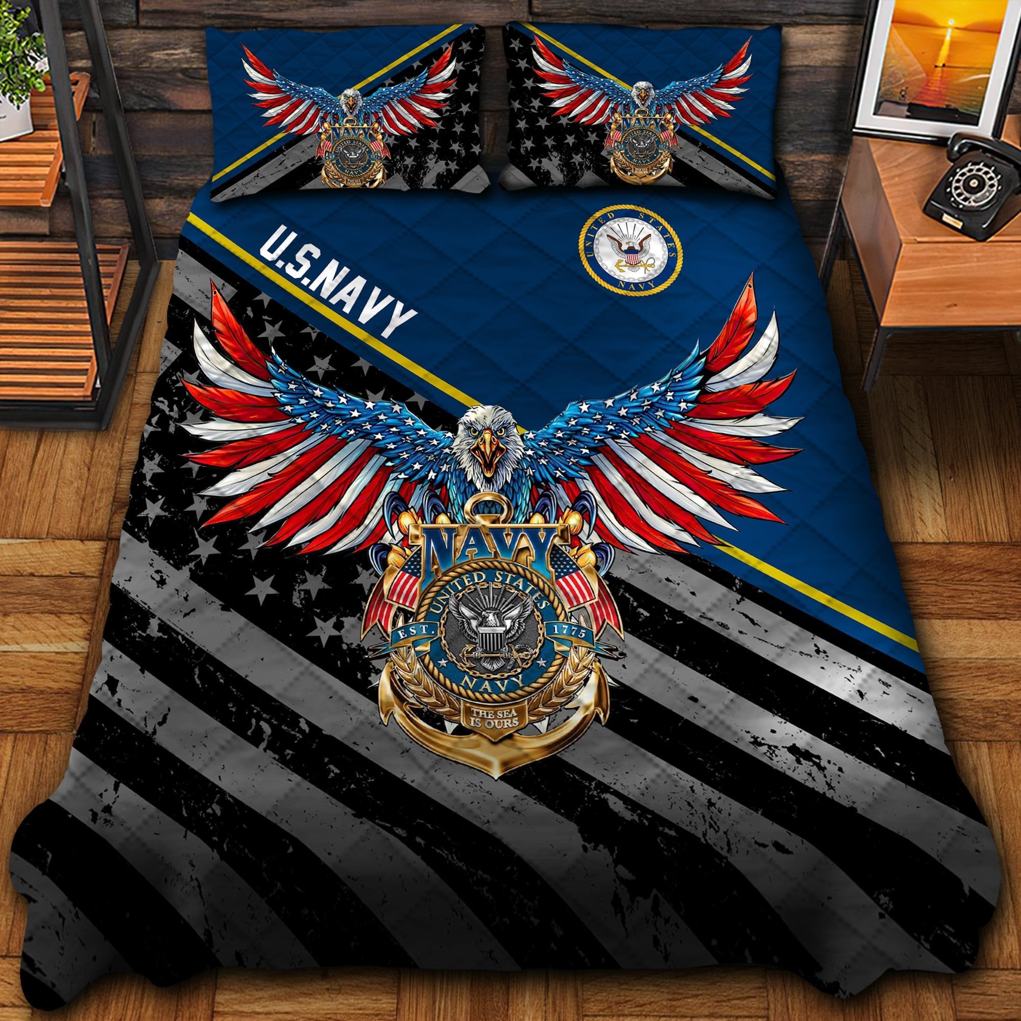 Premium Multiple US Military Services Veteran Bedding Set PVC241102