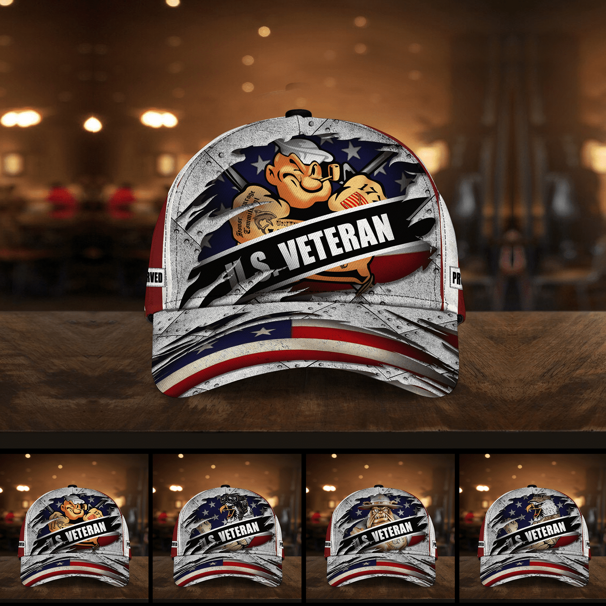Premium Multiple US Military Services Veteran Cap NVT301001