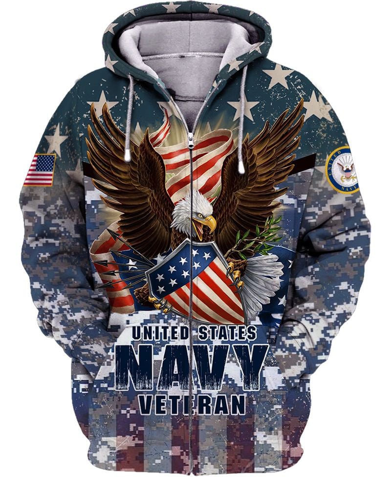 Premium Multiple US Military Services Veteran Zip Hoodie PVC221111