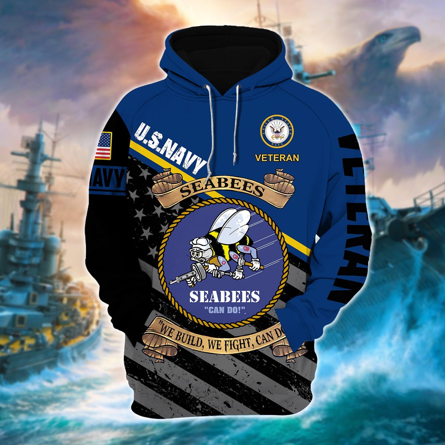 Premium SEABEES We Build We Fight Can Do Zip Hoodie PVC011201