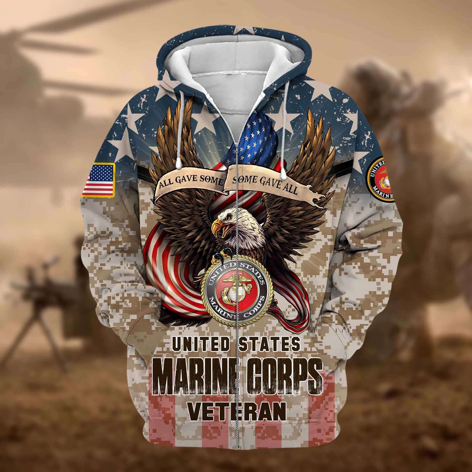 Premium Multiple US Military Services Veteran Zip Hoodie PVC301101