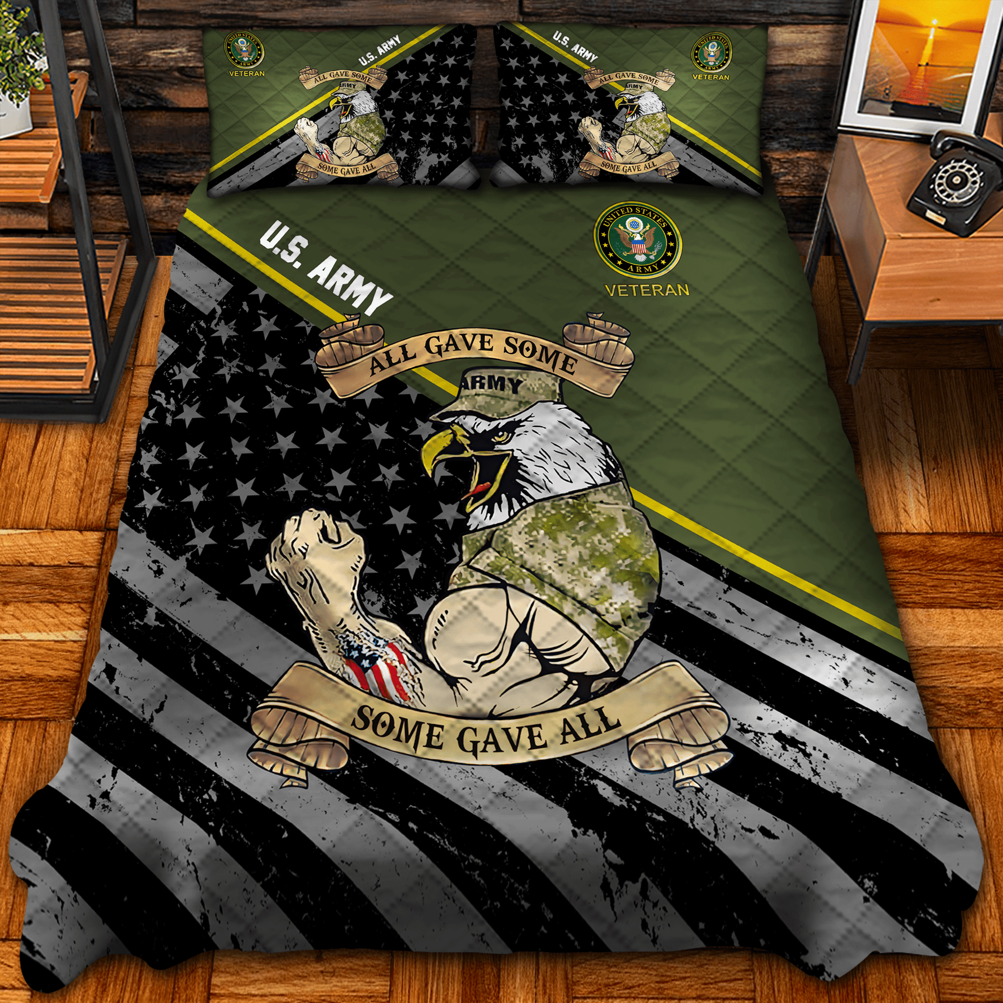 Premium Multiple US Military Services Veteran Bedding Set PVC231102