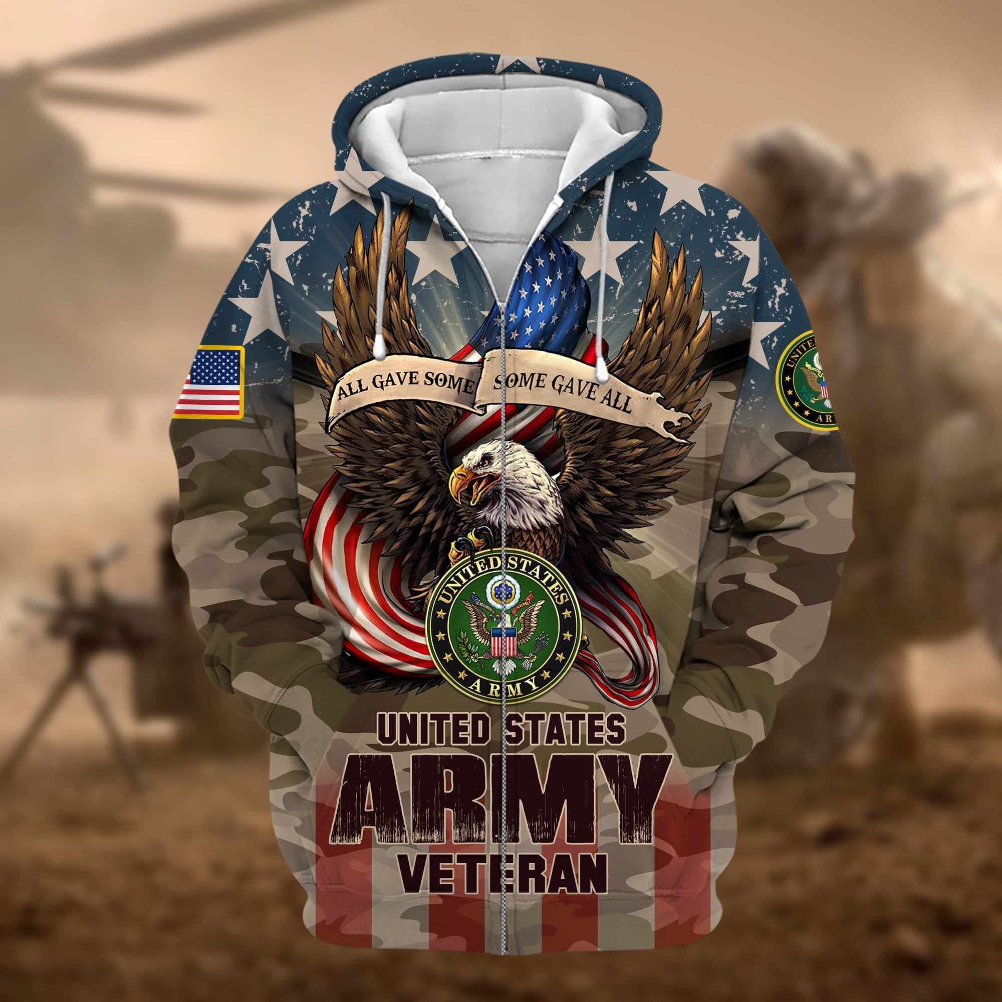 Premium Multiple US Military Services Veteran Zip Hoodie PVC301101