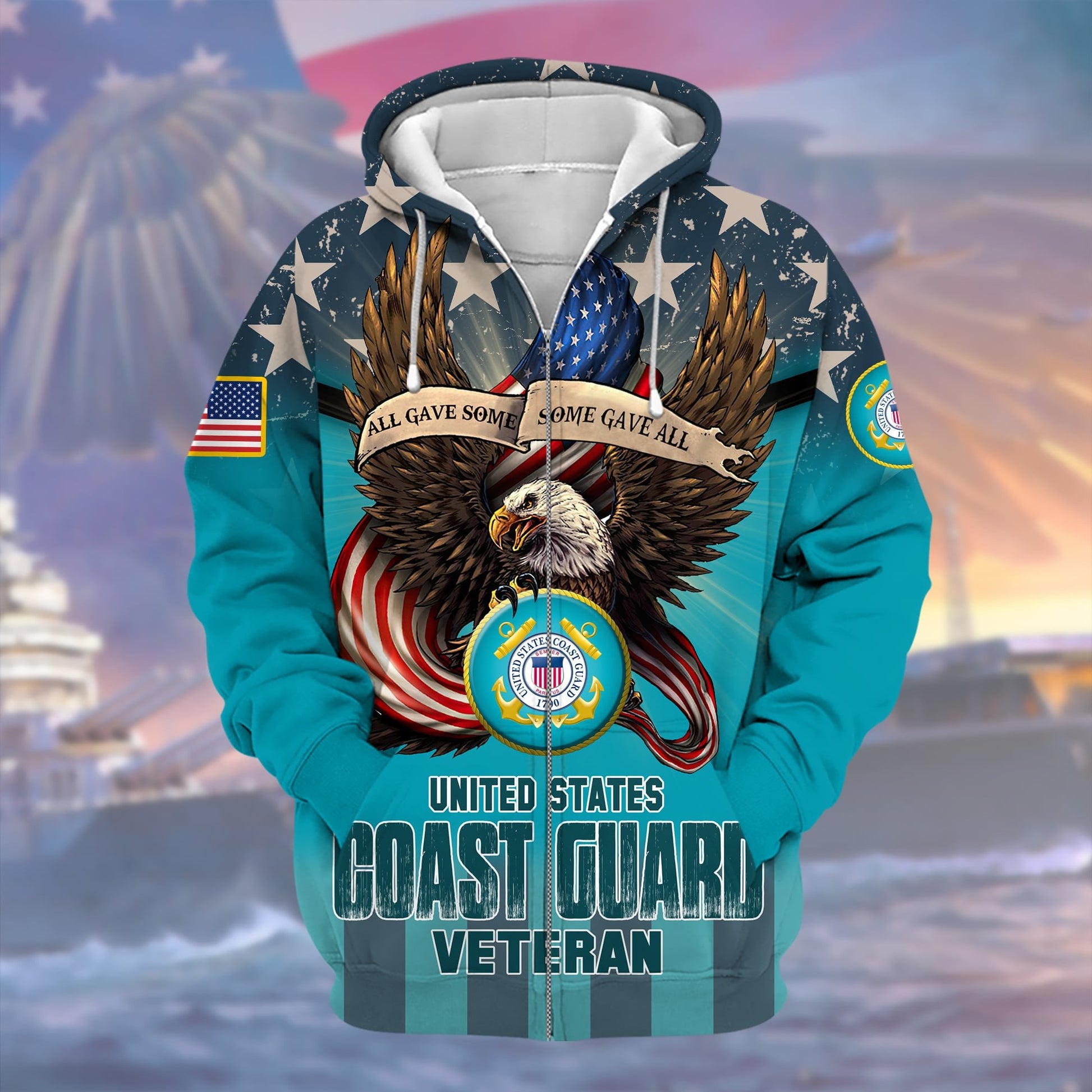 Premium Multiple US Military Services Veteran Zip Hoodie PVC301101