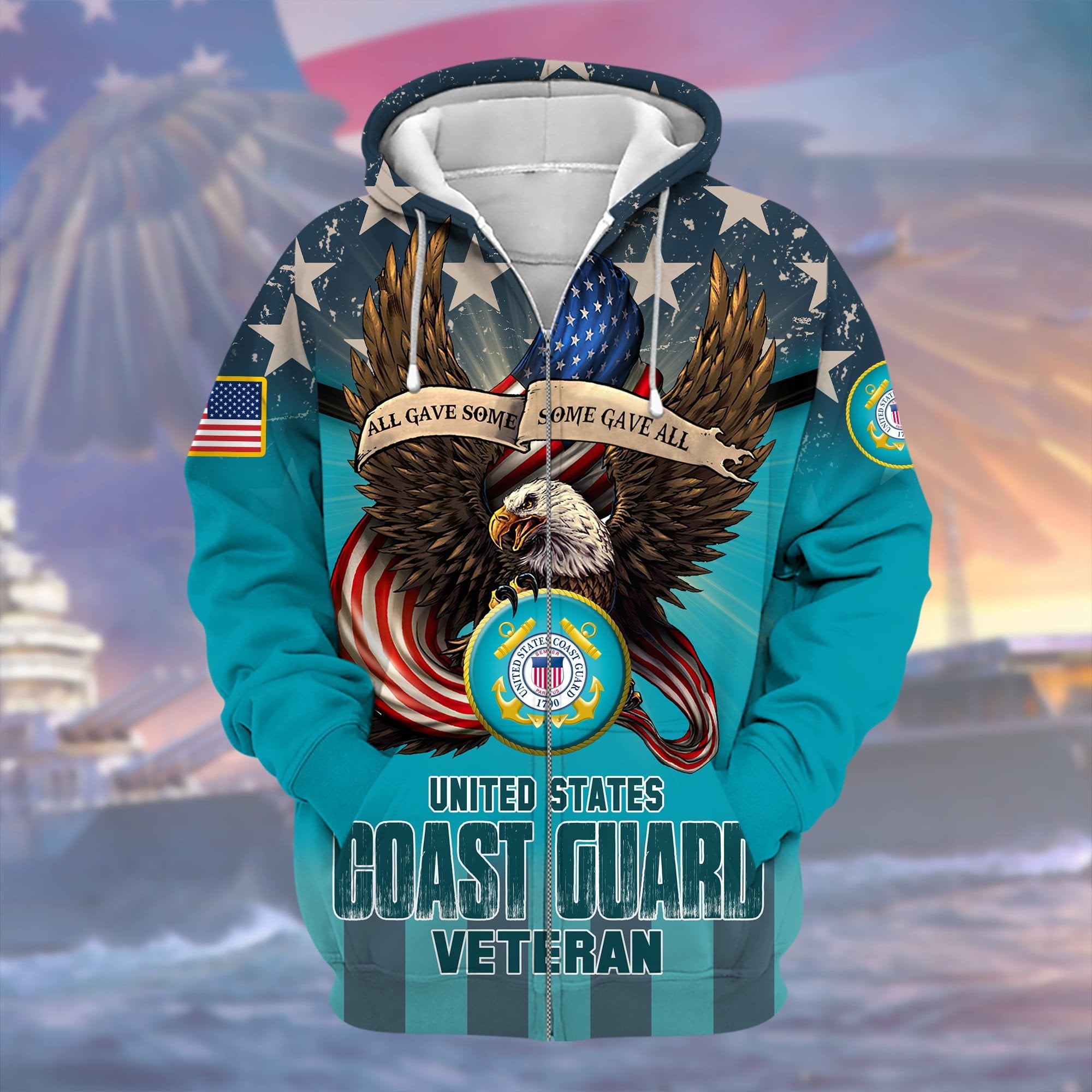 Premium Multiple US Military Services Veteran Zip Hoodie PVC301101