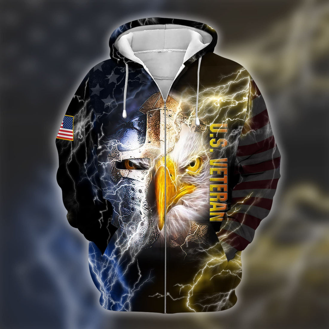 Strong Eagle Warrior Zip Hoodie TVN041206