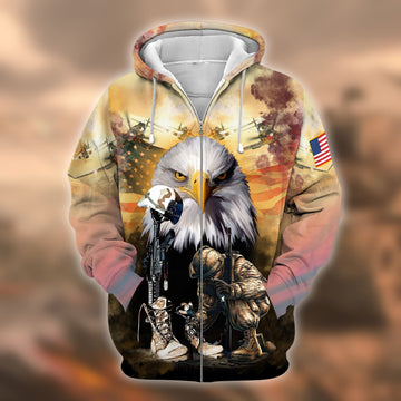 Premium U.S. Veteran Zip Hoodie PVC041201