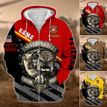 Unique U.S. Marine Corps Veteran Zip Hoodie PVC221101