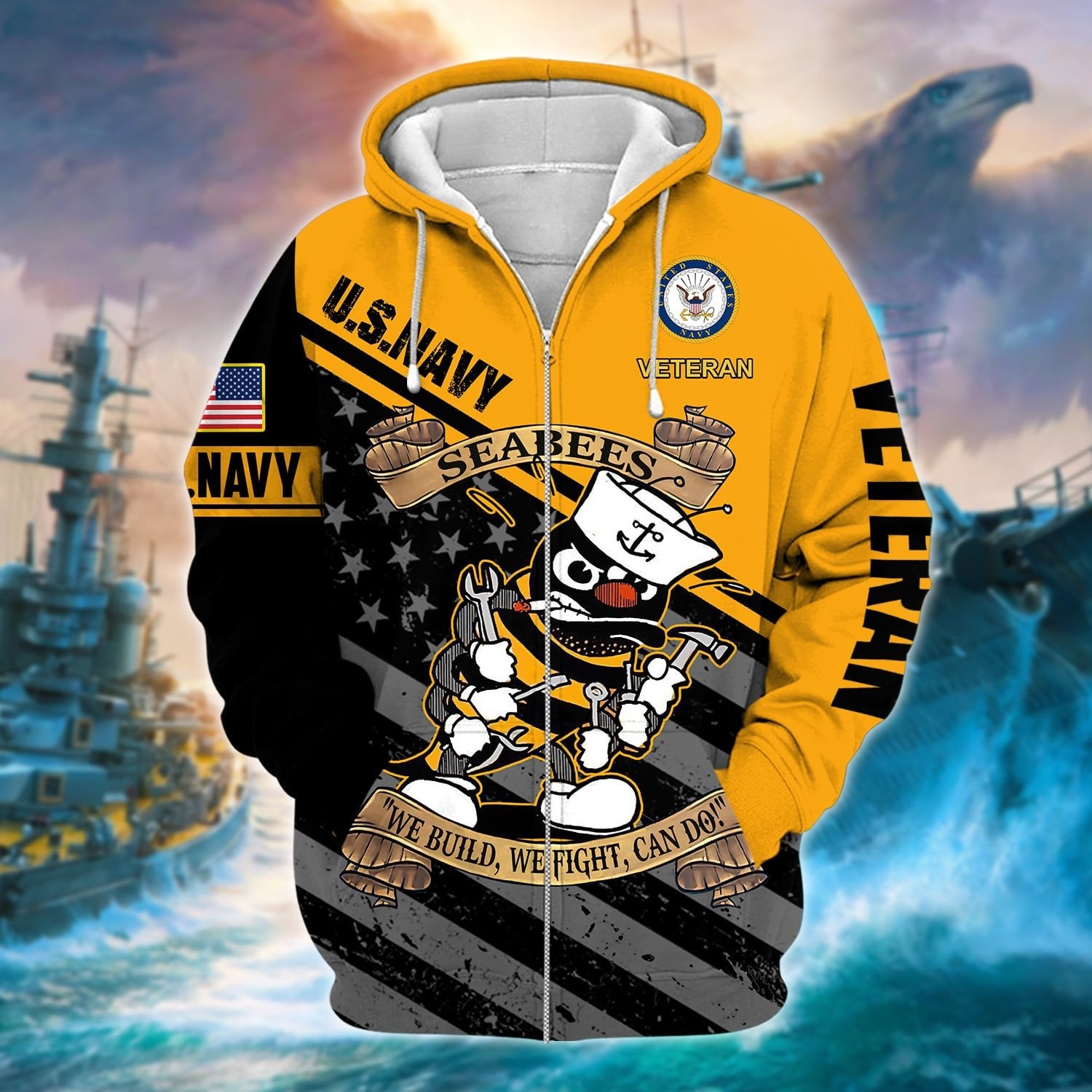 Unique U.S. Navy Veteran Zip Hoodie PVC081205