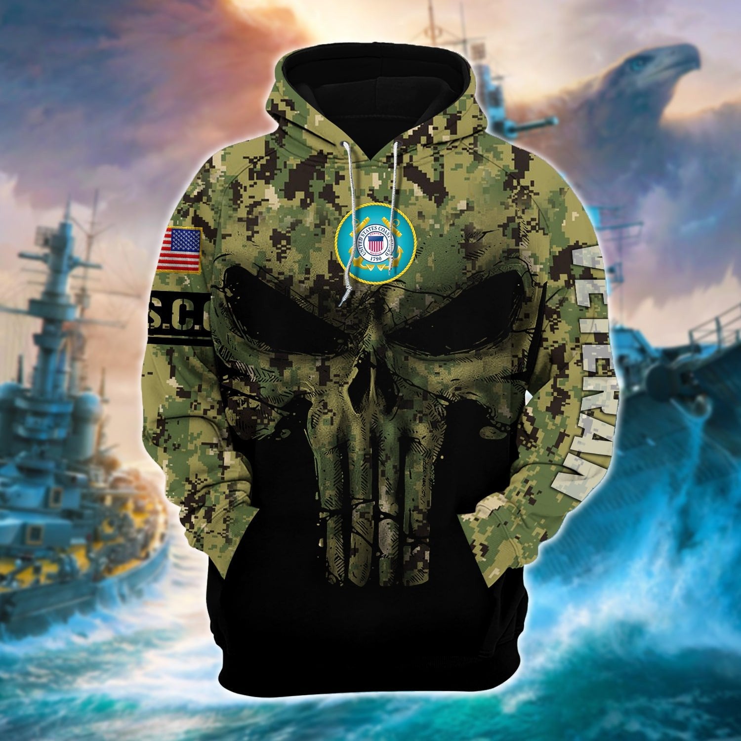 Premium Multiple US Military Services Veteran Hoodie PVC131101