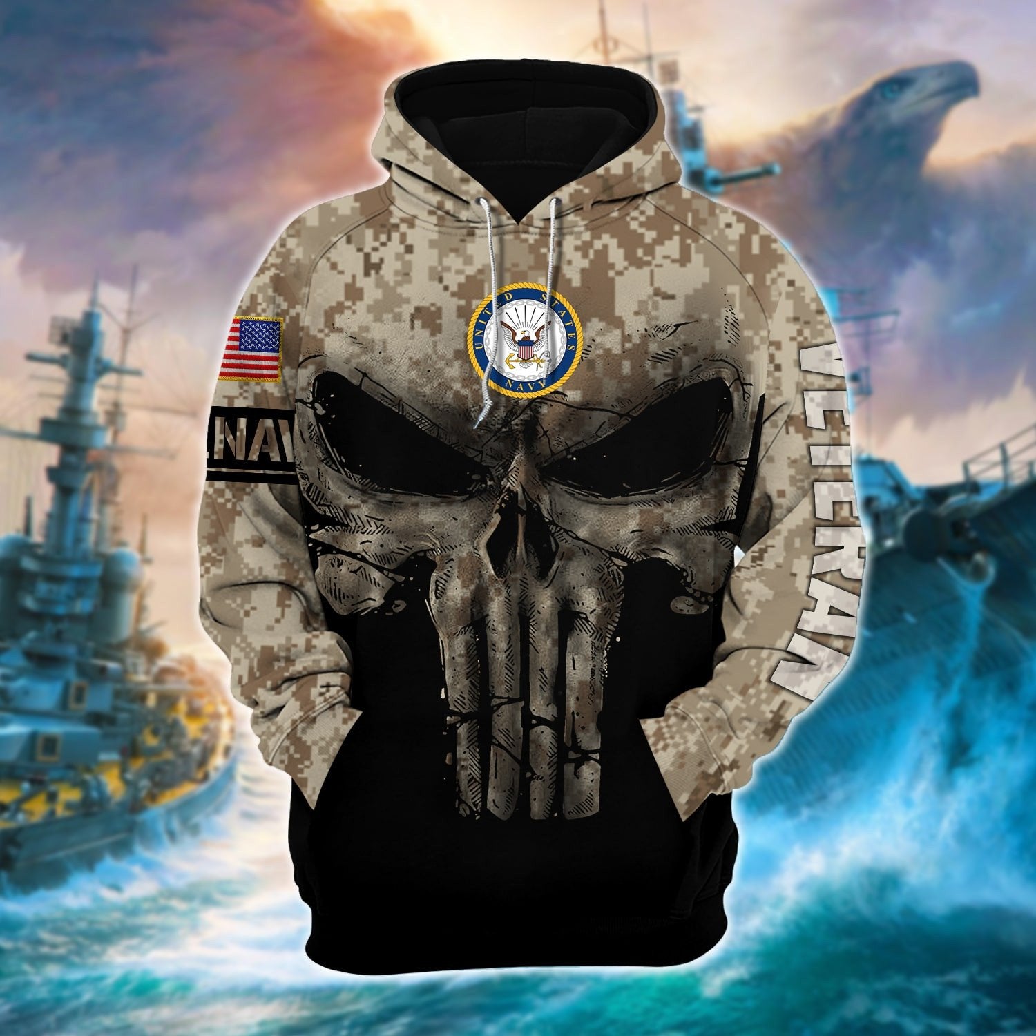 Premium Multiple US Military Services Veteran Hoodie PVC131101