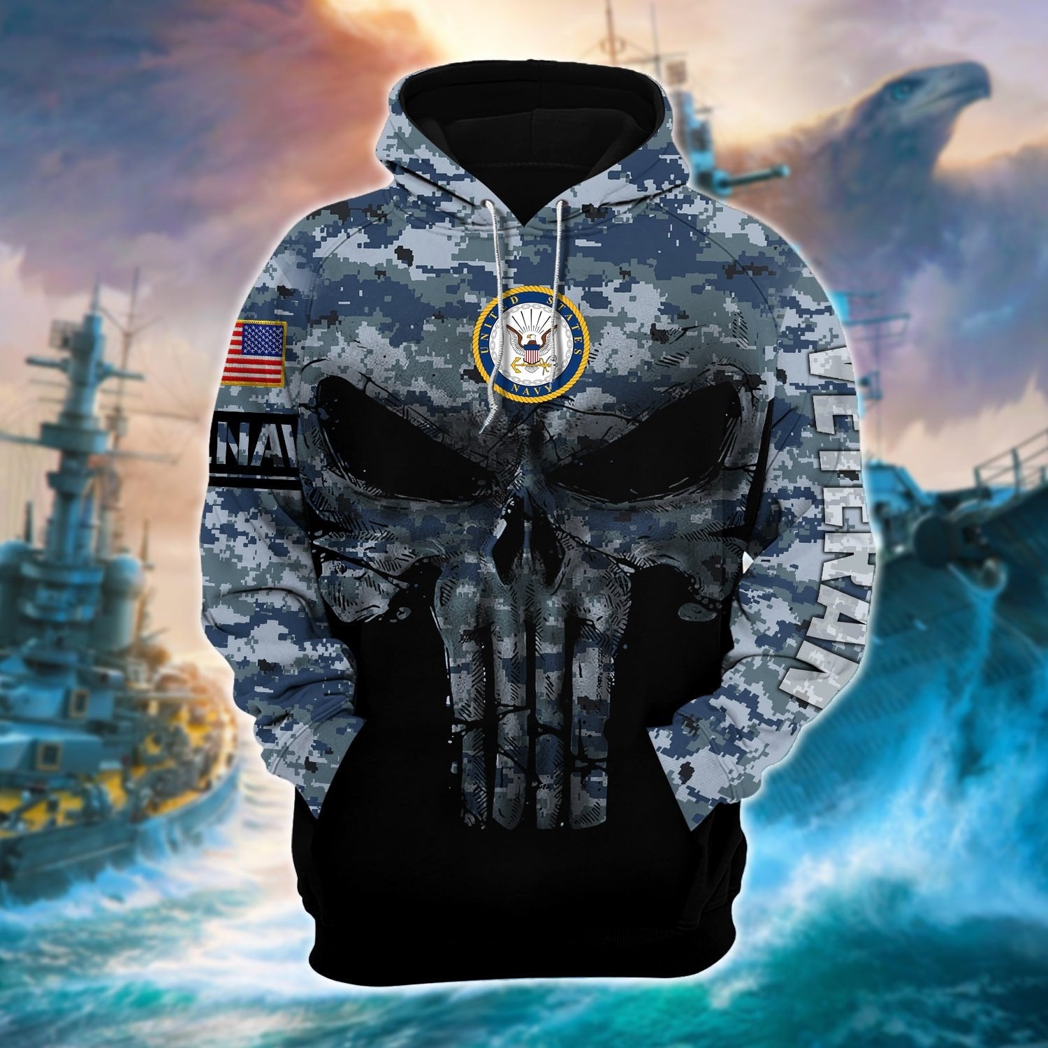 Premium Multiple US Military Services Veteran Hoodie PVC131101