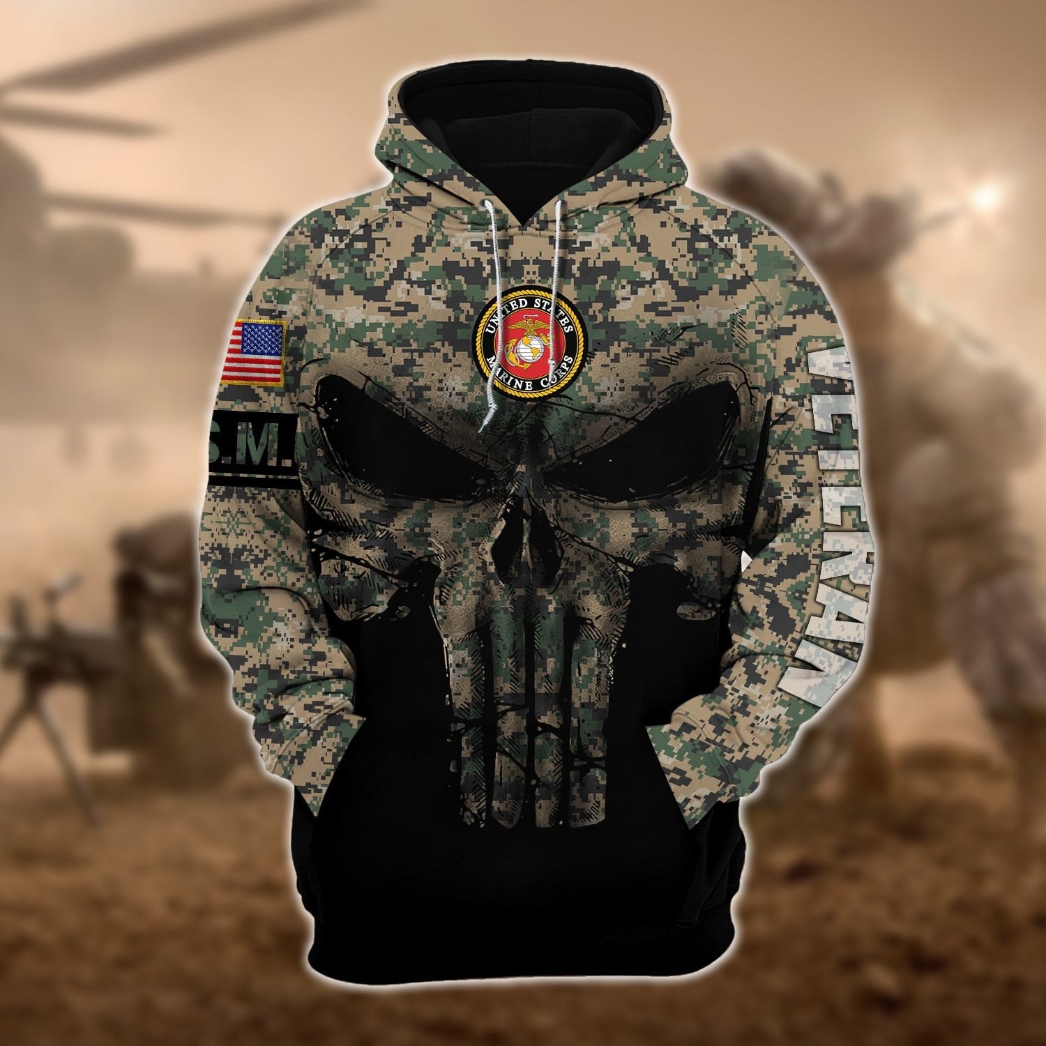 Premium Multiple US Military Services Veteran Hoodie PVC131101