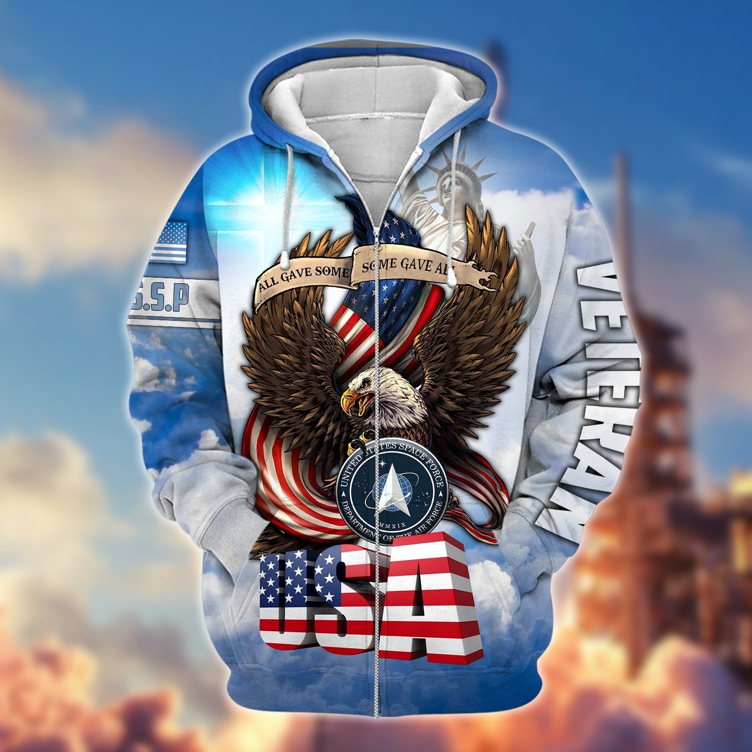 Premium Multiple US Military Services Veteran Zip Hoodie PVC091203