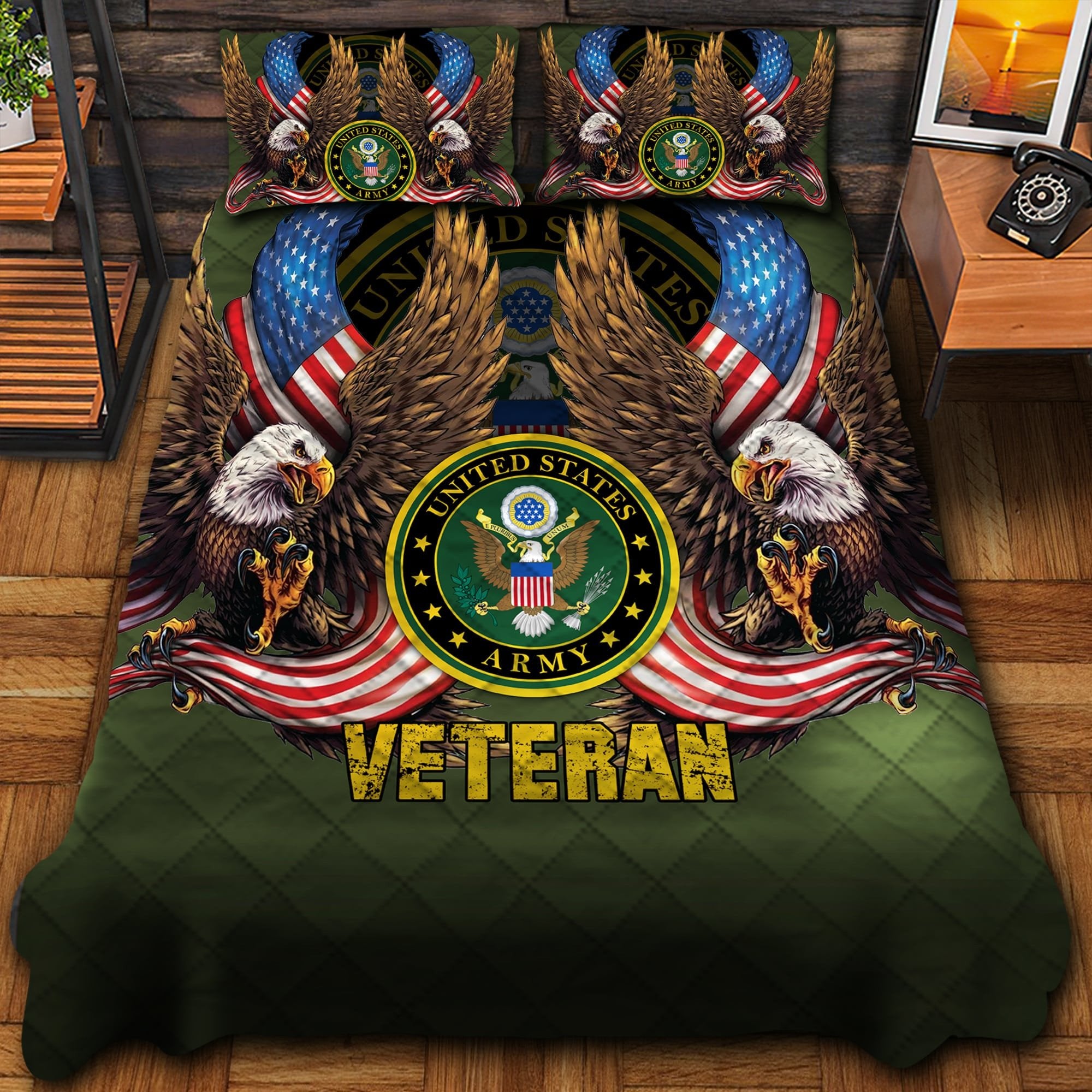 Premium Multiple US Military Services Veteran Bedding Set PVC091202
