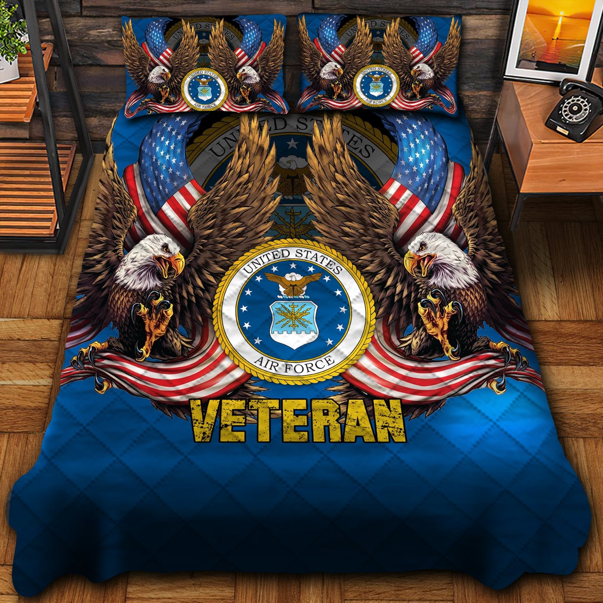 Premium Multiple US Military Services Veteran Bedding Set PVC091202