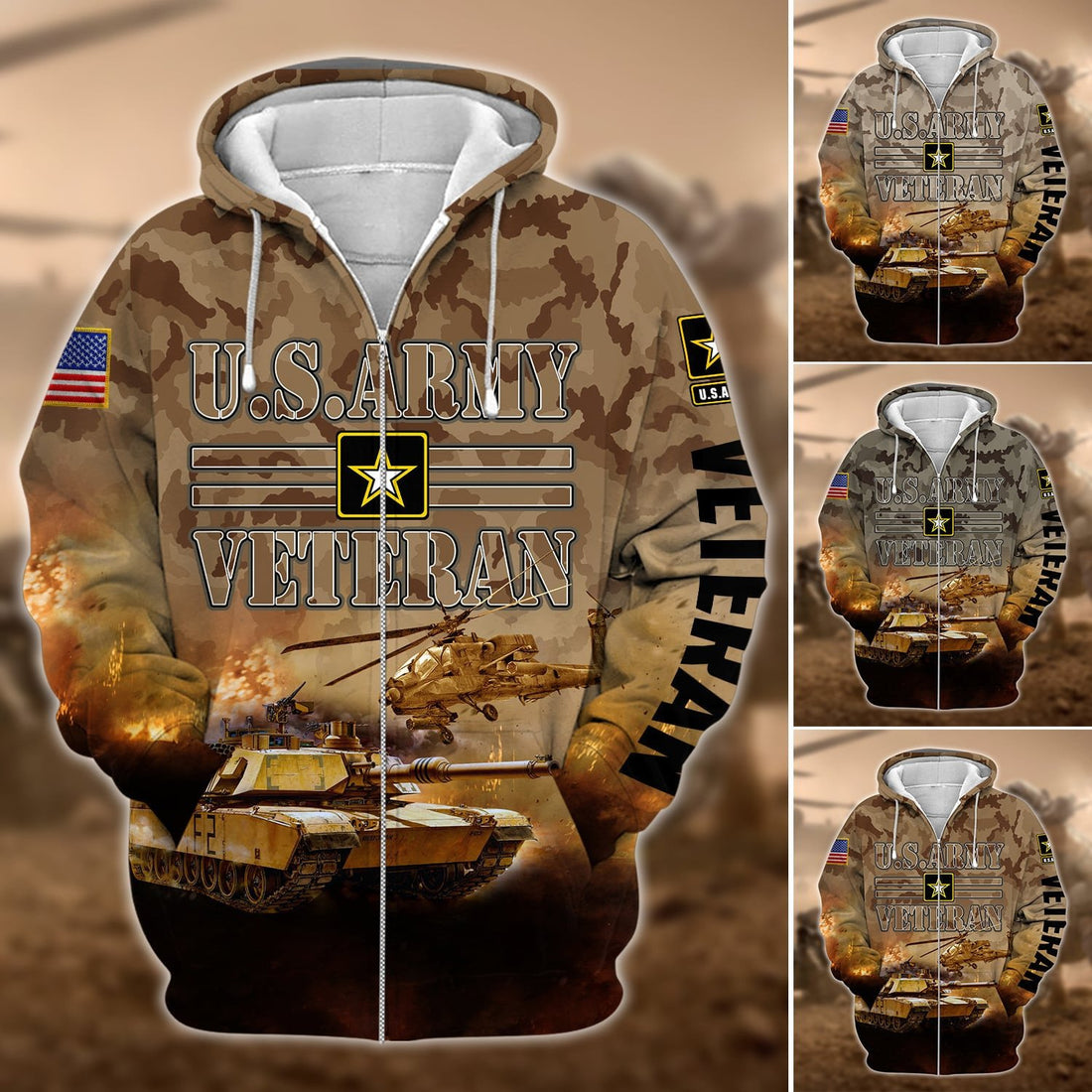 Premium U.S. Army Veteran Zip Hoodie PVC101202