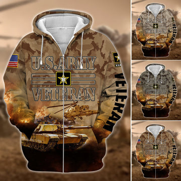 Premium U.S. Army Veteran Zip Hoodie PVC101202