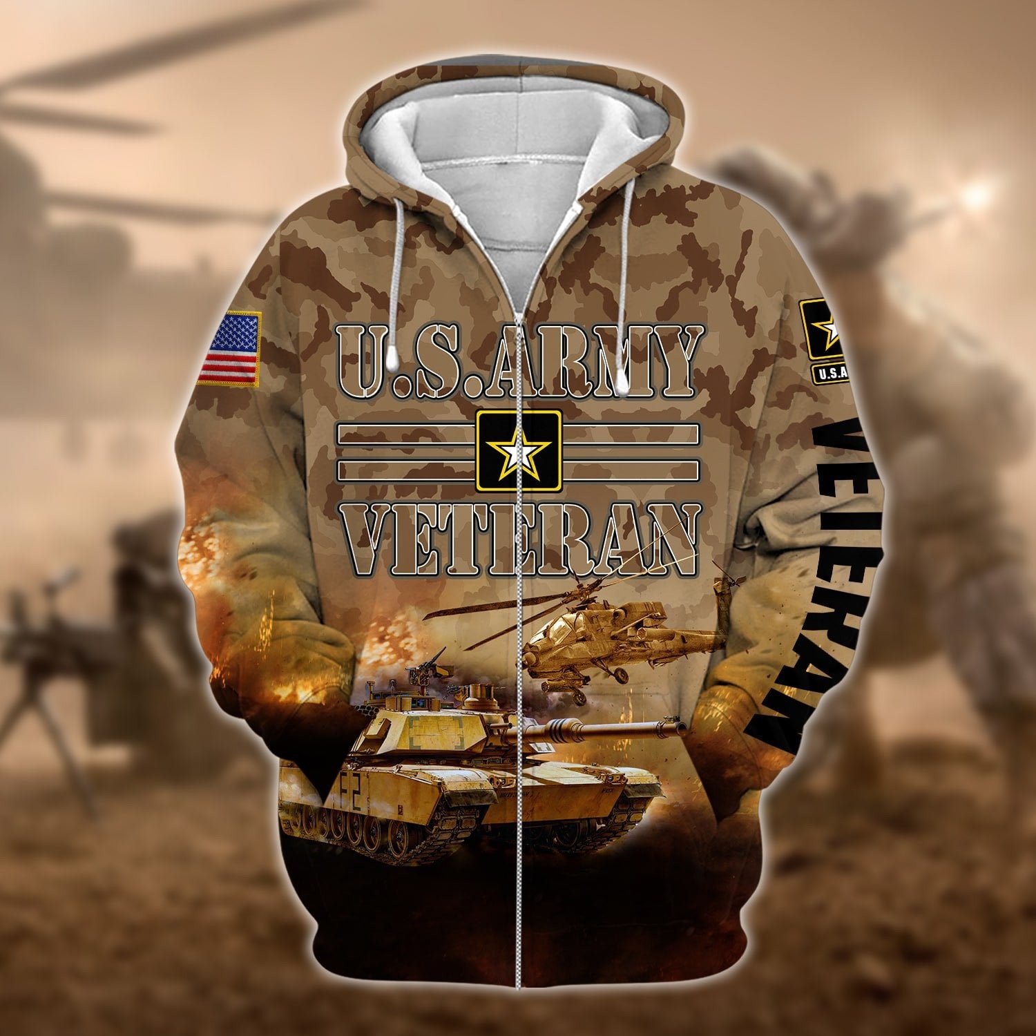 Premium U.S. Army Veteran Zip Hoodie PVC101202