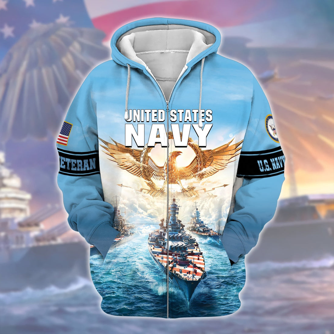 Premium U.S. Navy Veteran Zip Hoodie PVC141202