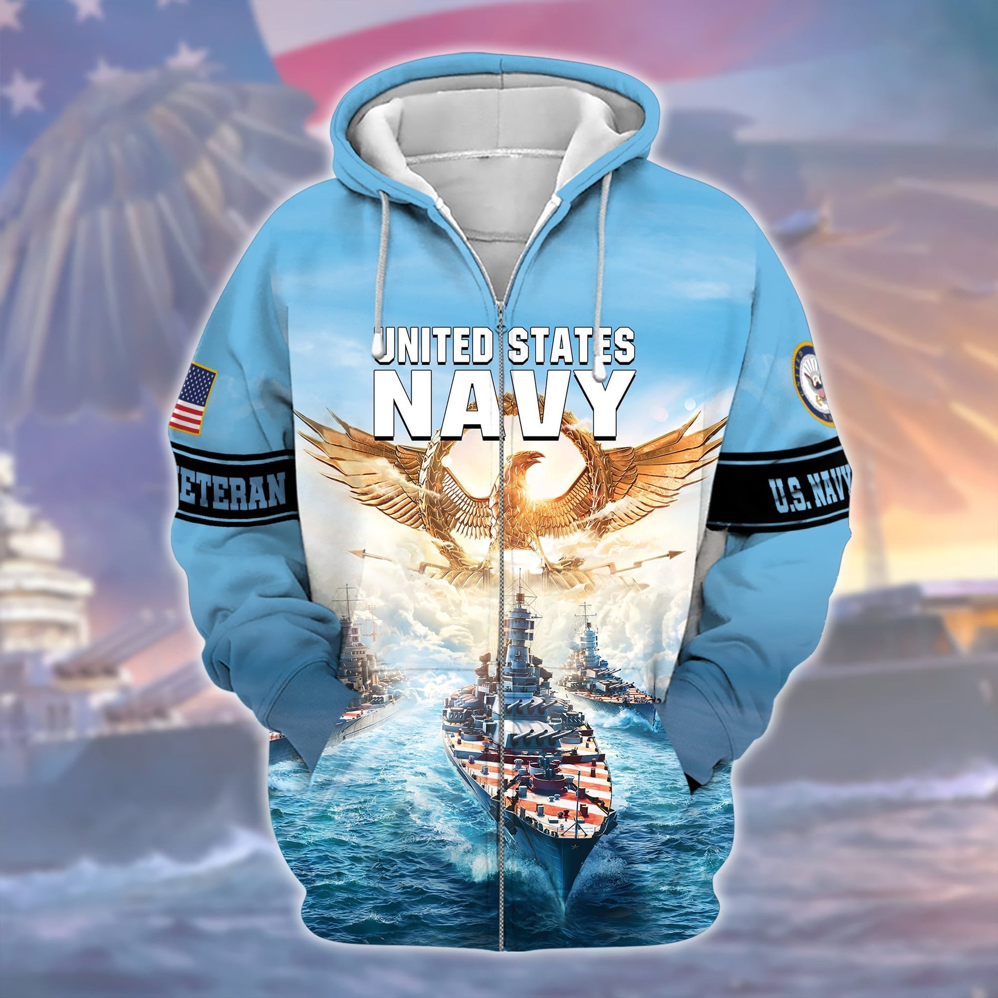 Premium U.S. Navy Veteran Zip Hoodie PVC141202