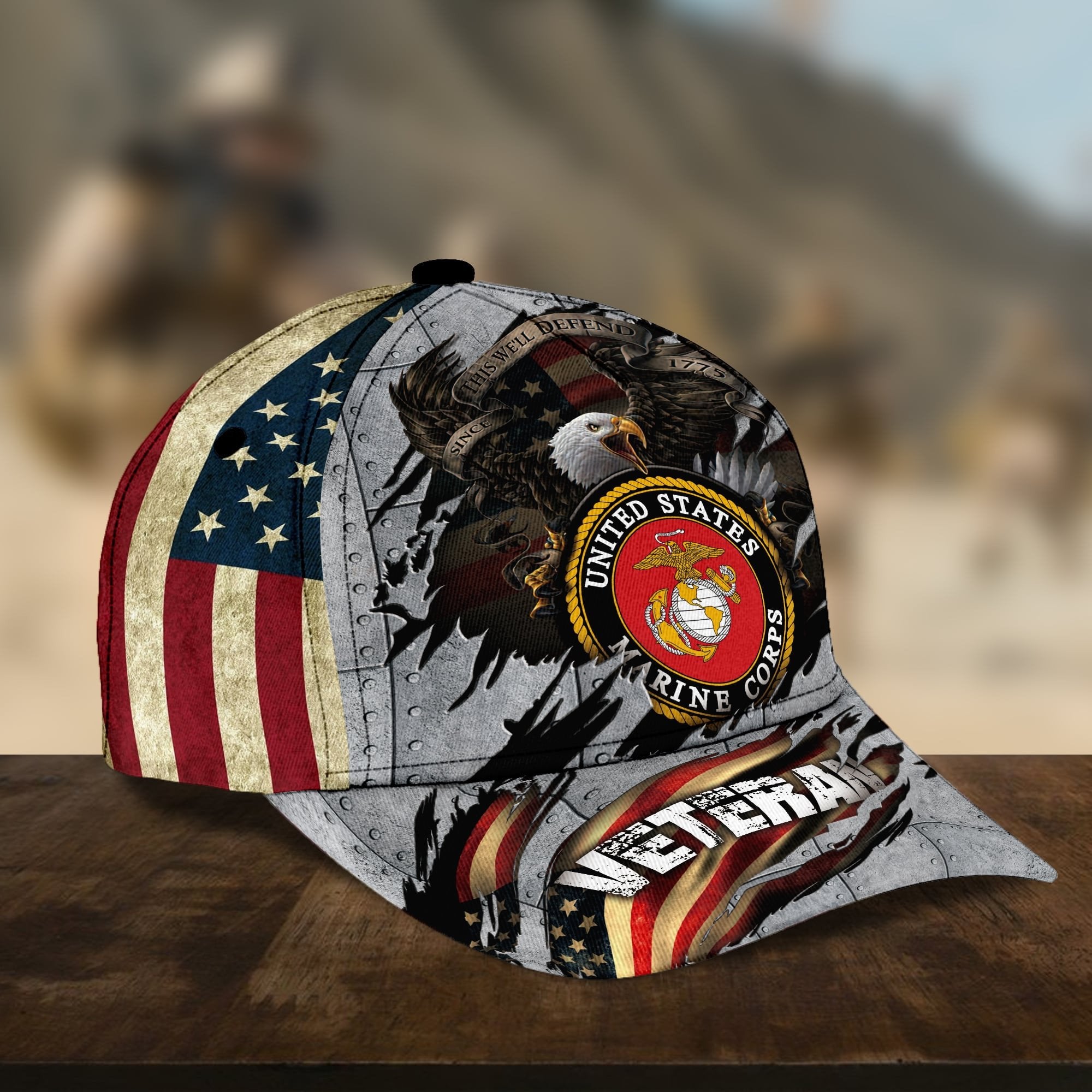 Premium Multiple US Military Services Veteran 3D Cap PVC091201