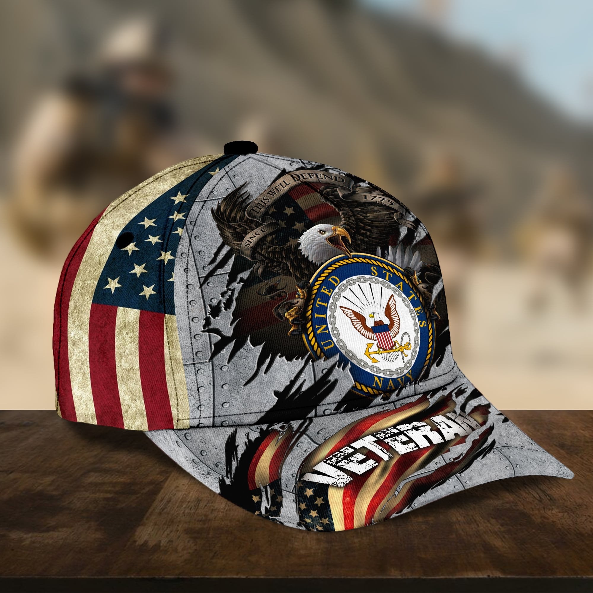 Premium Multiple US Military Services Veteran 3D Cap PVC091201