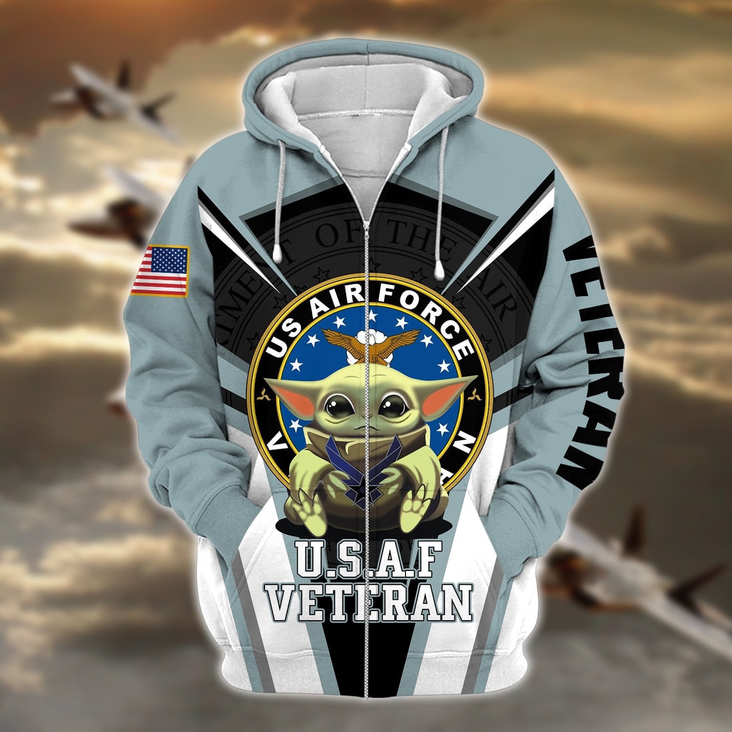 Premium Multiple US Military Services Veteran Zip Hoodie PVC25120201