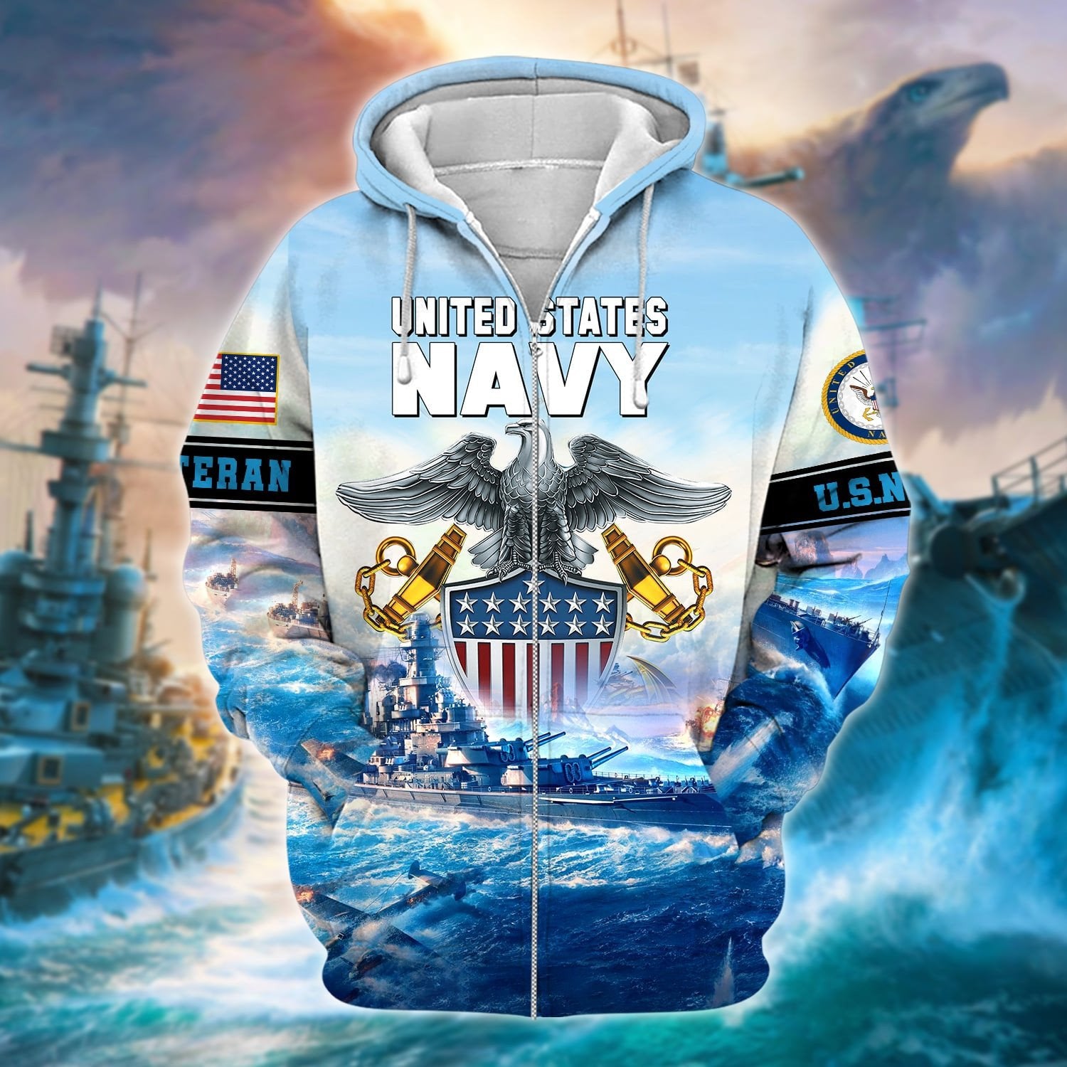 Premium U.S. Navy Veteran Zip Hoodie PVC221202