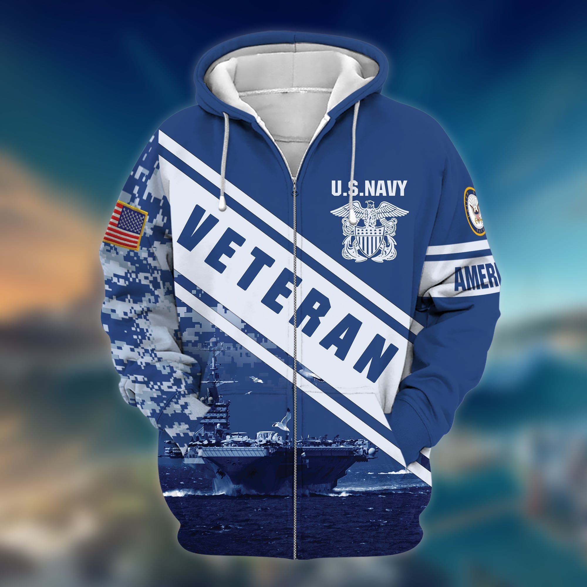 Premium U.S. Navy Veteran Zip Hoodie PVC281203