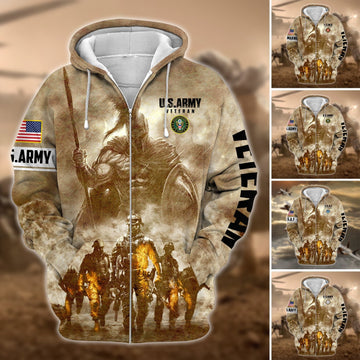 Premium Multiple US Military Services Veteran Zip Hoodie PVC241201