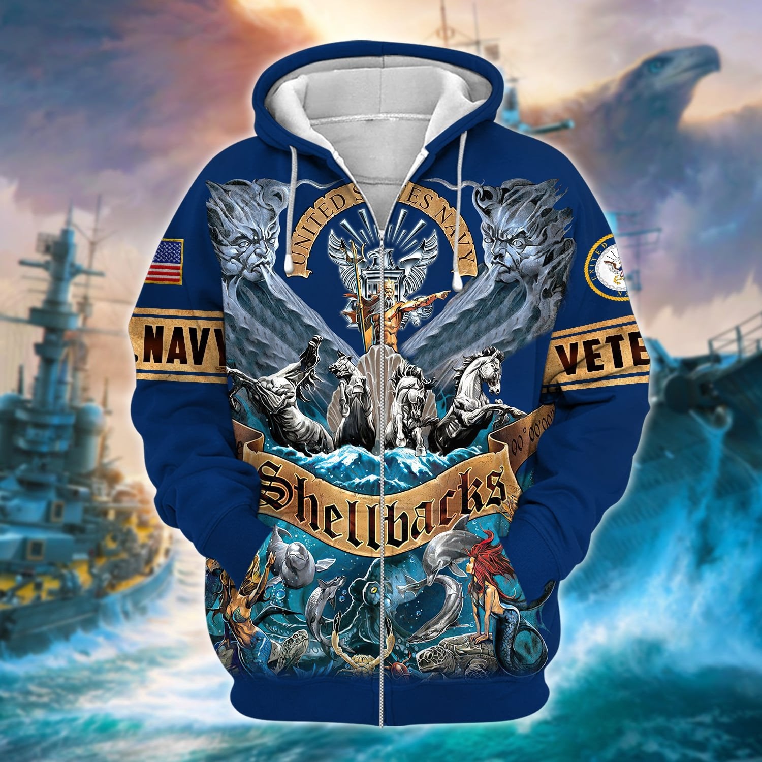 Premium Unique U.S. Navy Veteran Zip Hoodie TVN211203