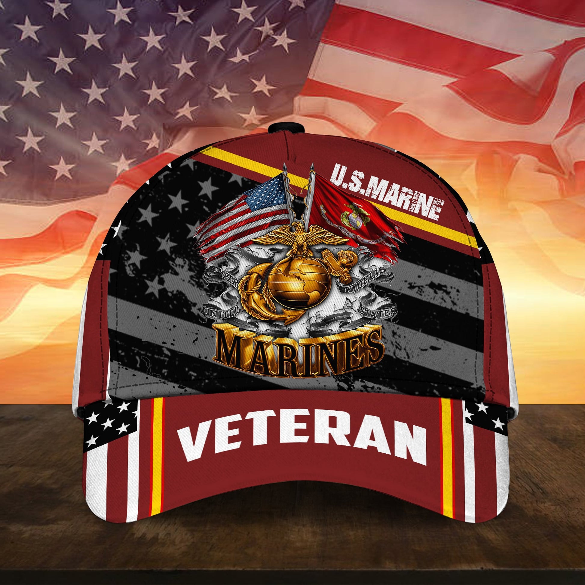 Premium Multiple US Military Services Veteran 3D Cap PVC241203