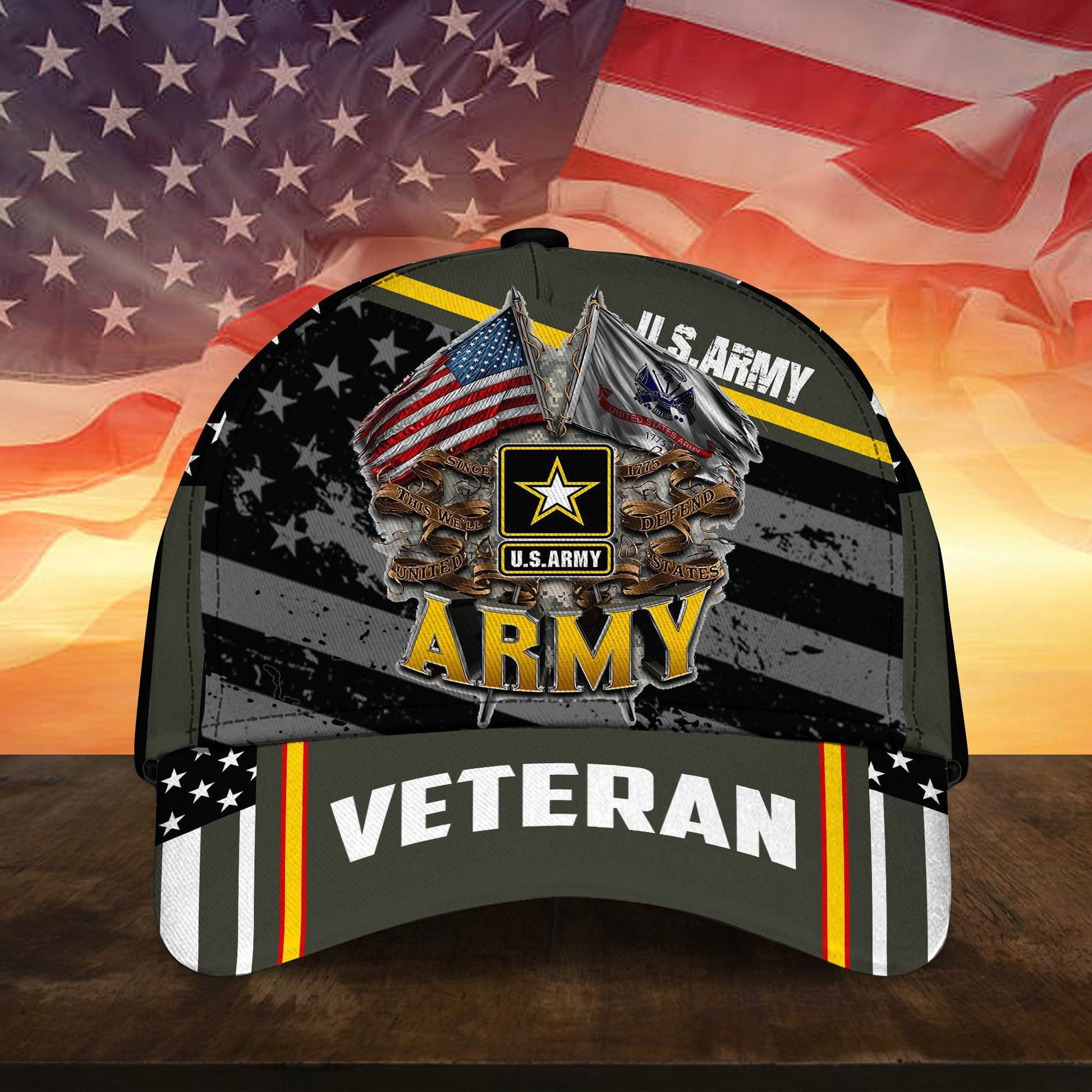 Premium Multiple US Military Services Veteran 3D Cap PVC241203