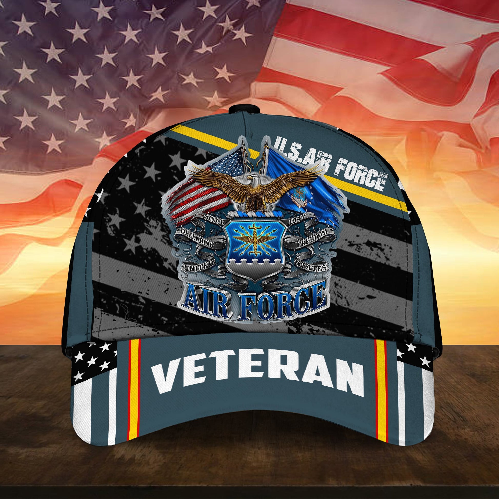 Premium Multiple US Military Services Veteran 3D Cap PVC241203