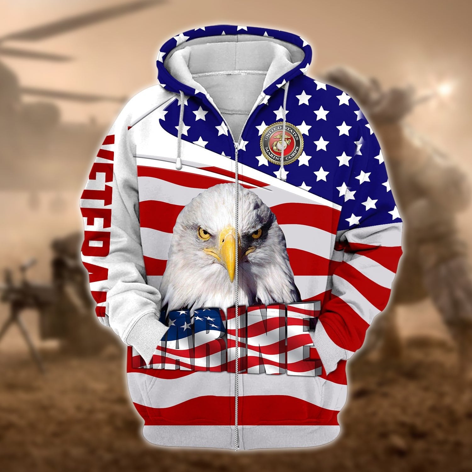 Premium Multiple US Military Services Veteran Zip Hoodie PVC231202