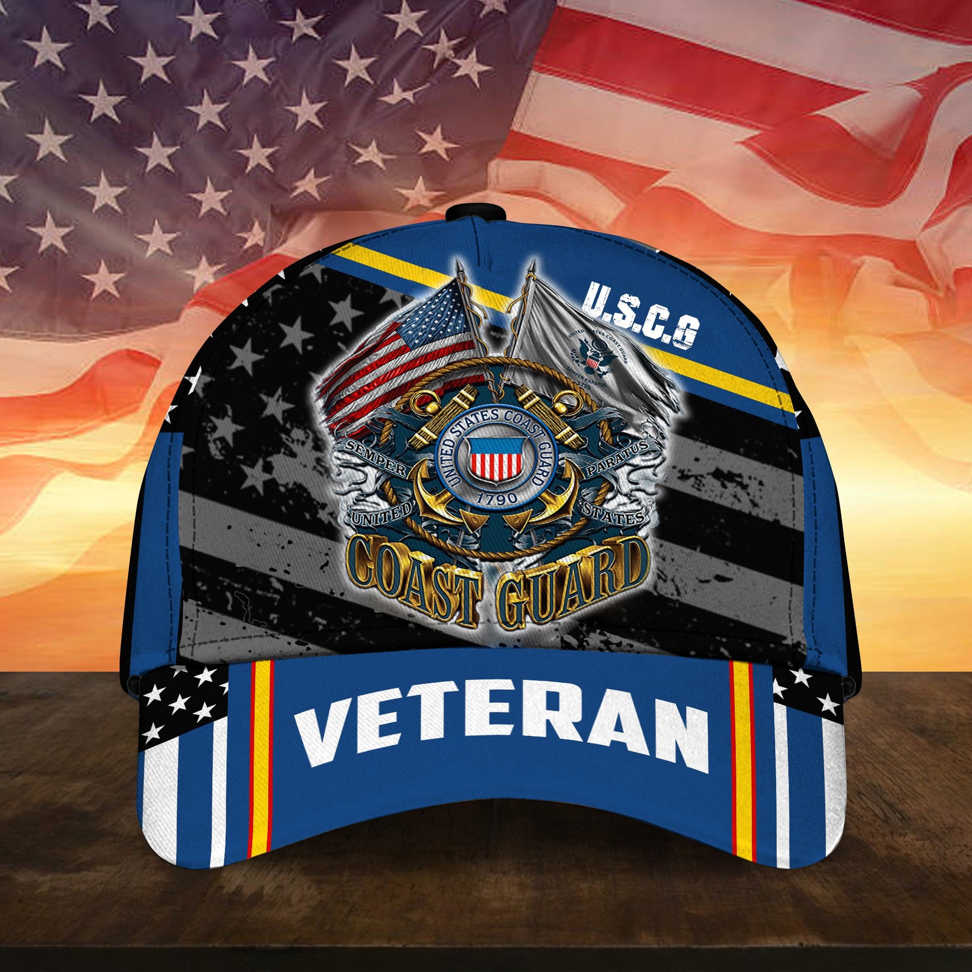 Premium Multiple US Military Services Veteran 3D Cap PVC241203