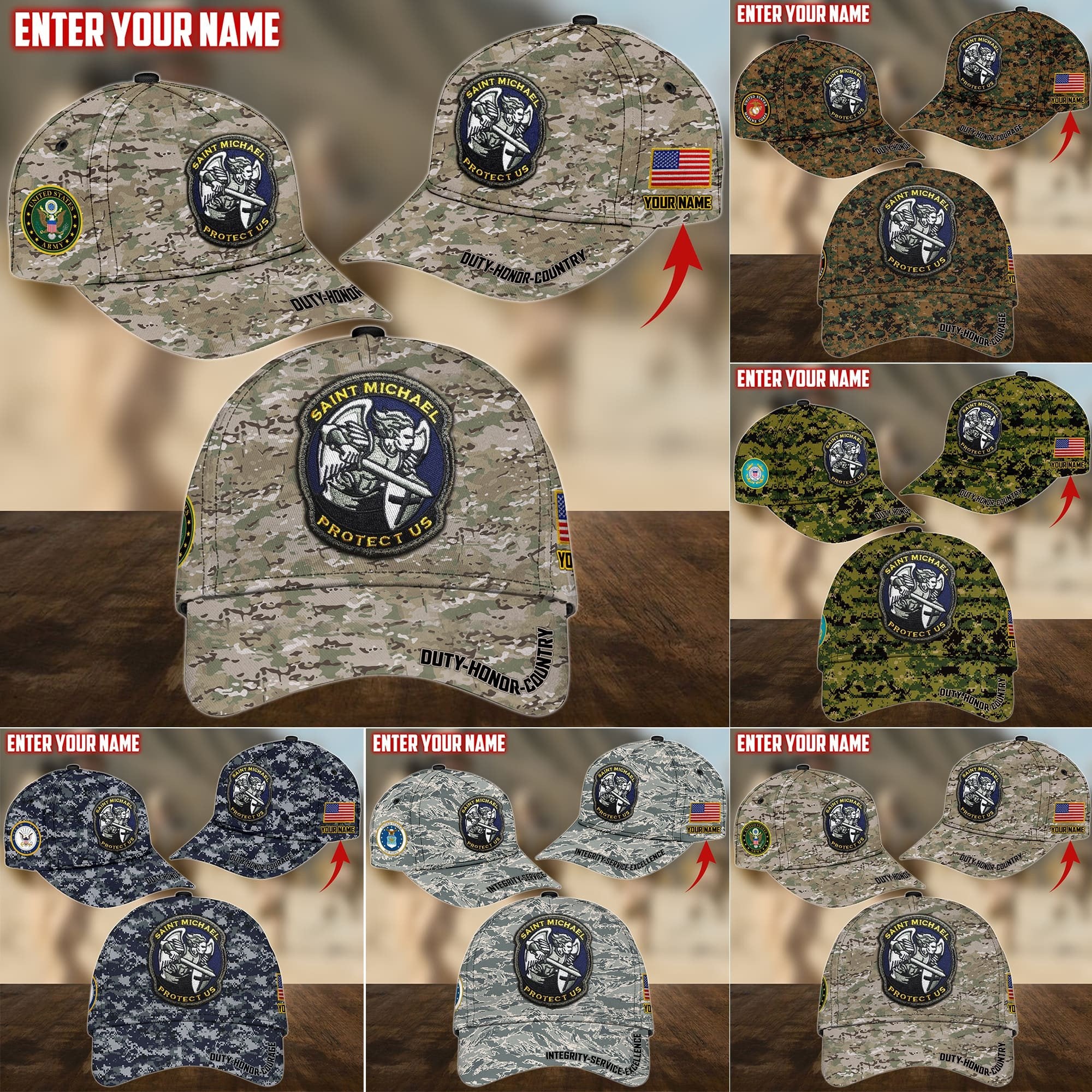 Unique Saint Michael Protect Us Personalize Cap TVN211201