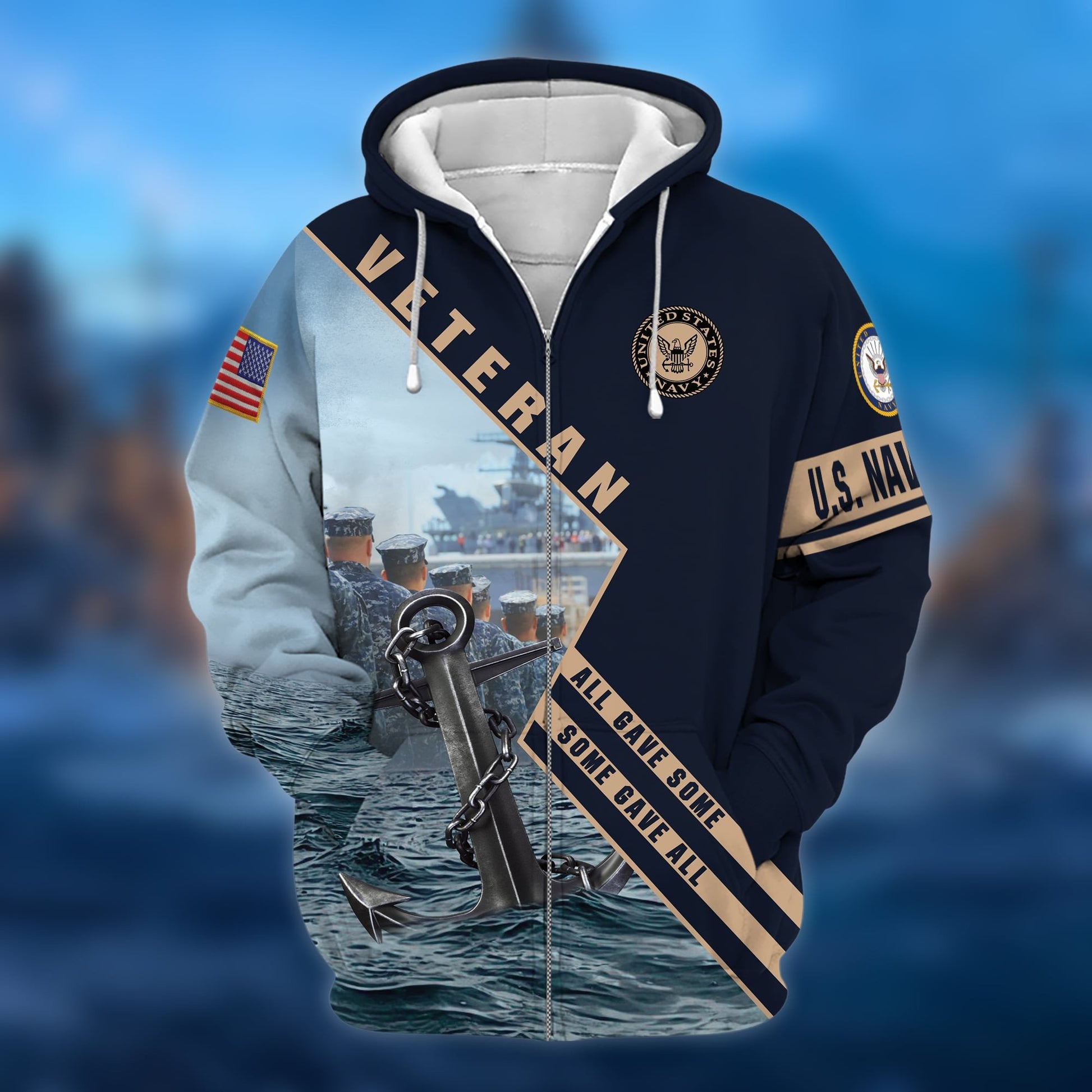 Premium Multiple US Military Services Veteran Zip Hoodie PVC221205