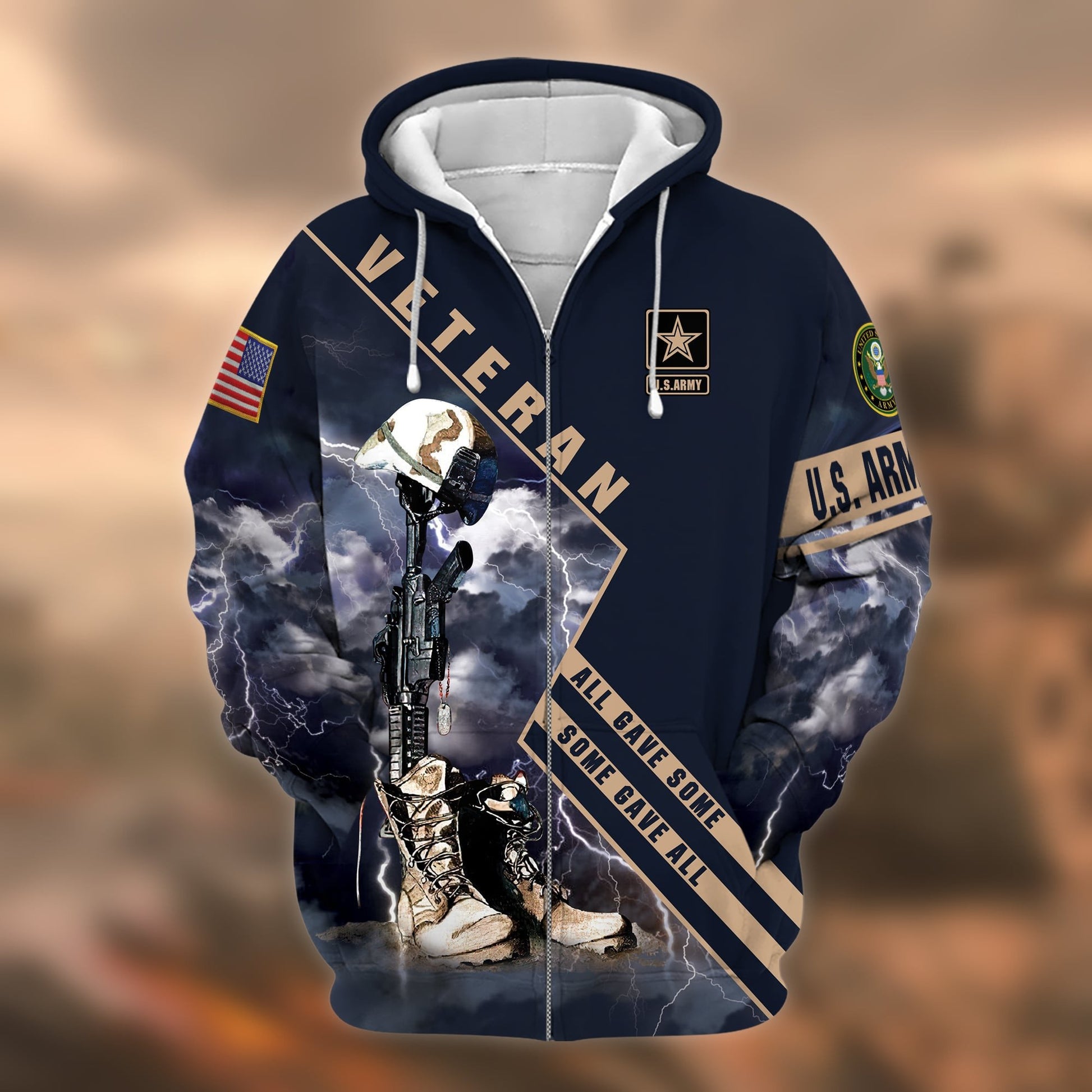 Premium Multiple US Military Services Veteran Zip Hoodie PVC221205