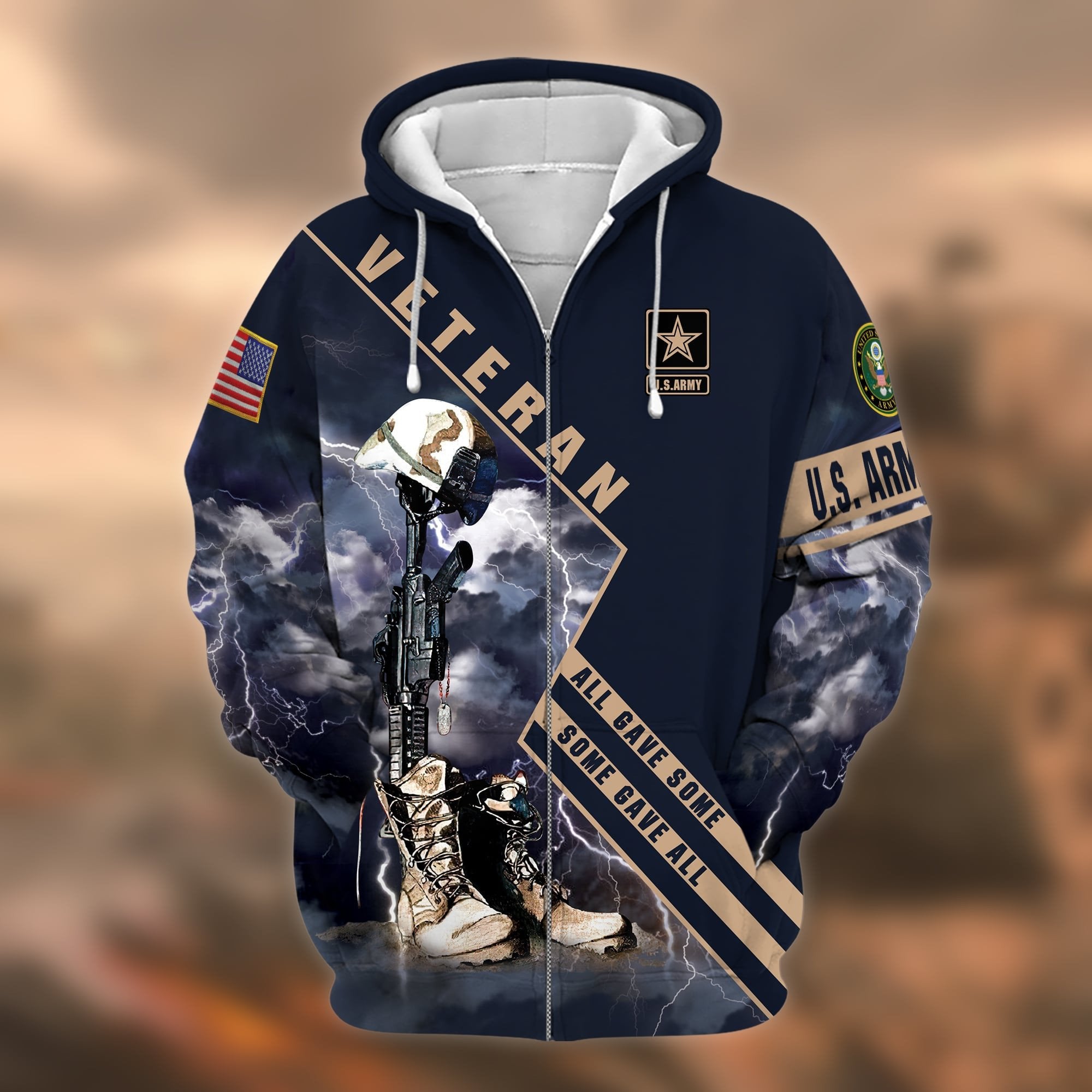 Premium Multiple US Military Services Veteran Zip Hoodie PVC221205