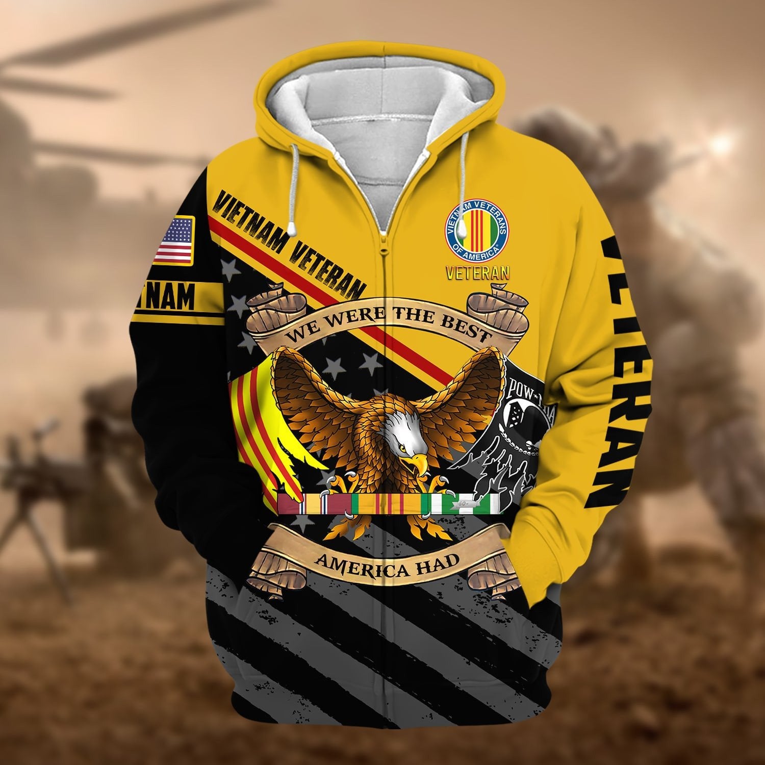 Premium US Military Services US Veteran Zip Hoodie PVC271003