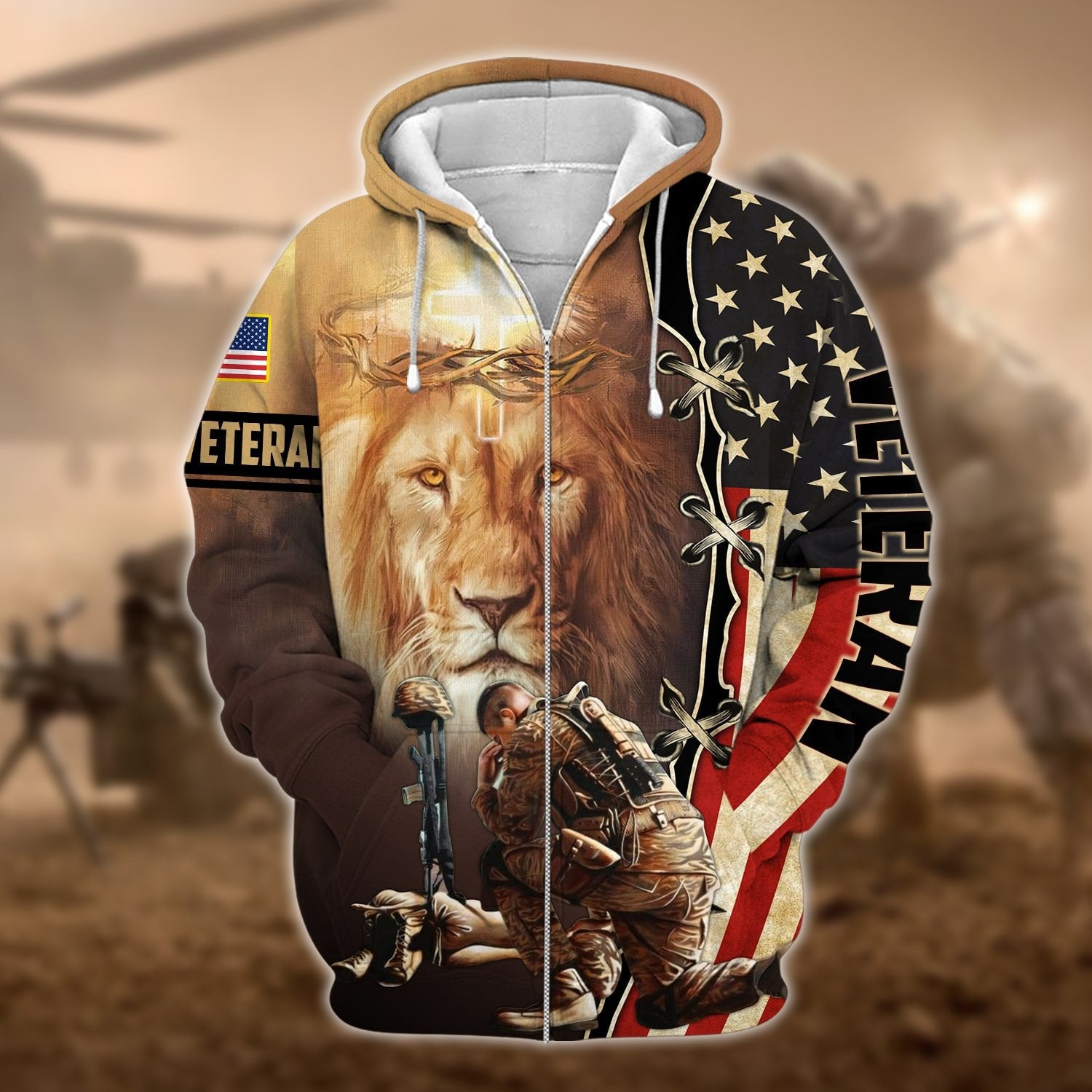 Premium U.S. Veteran Zip Hoodie PVC141203