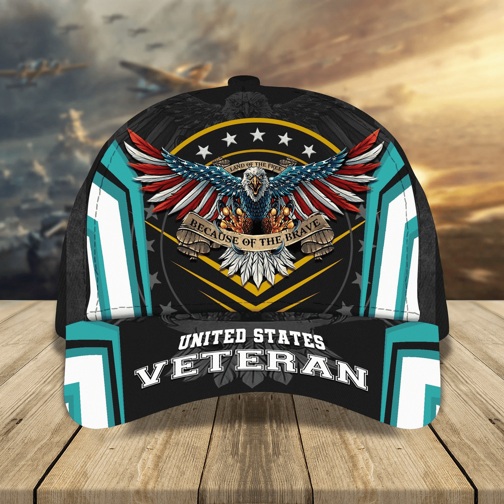 Land Of The Free Because Of The Brave Classic 3D Cap