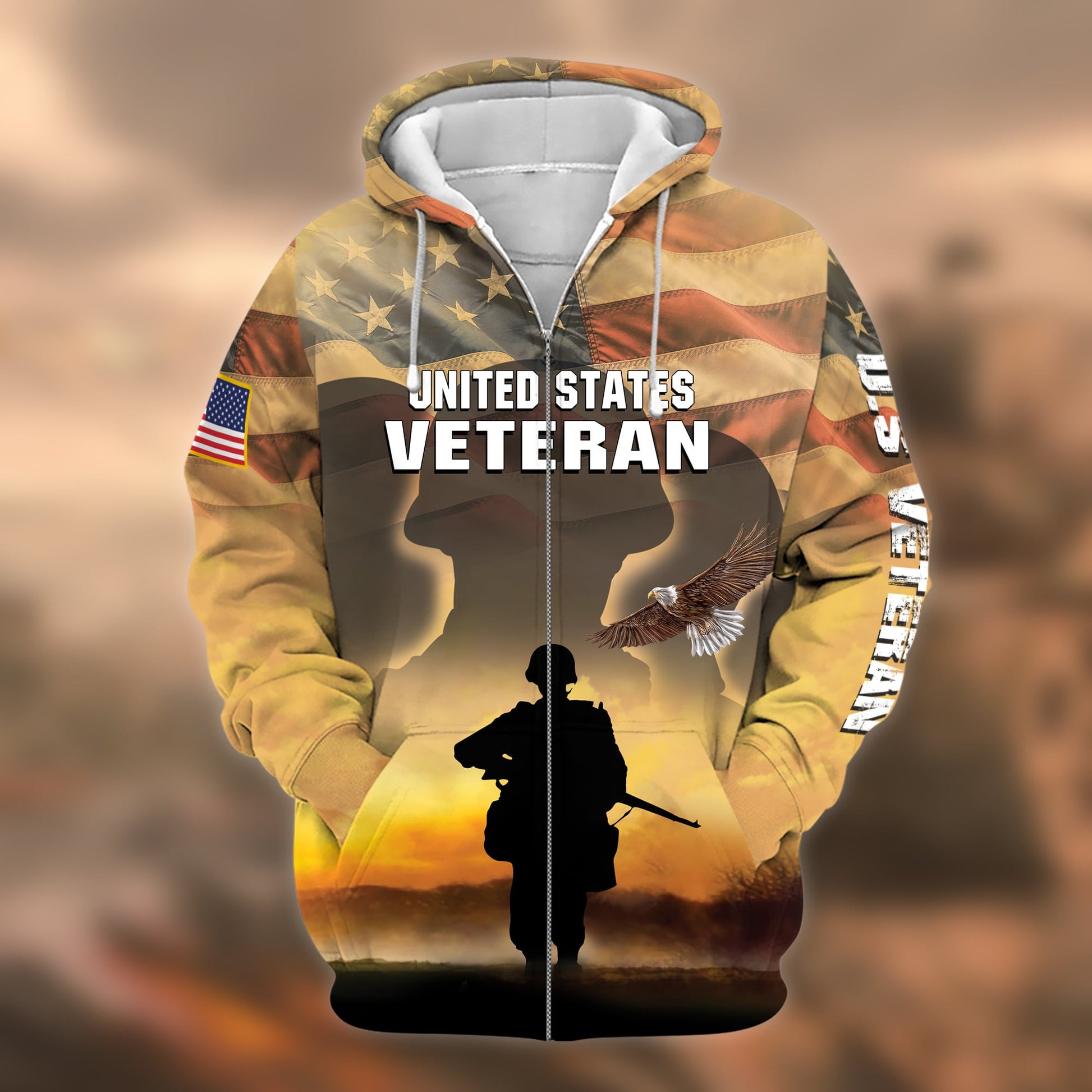 Premium U.S. Veteran Zip Hoodie PVC101201