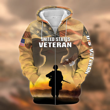 Premium U.S. Veteran Zip Hoodie PVC101201